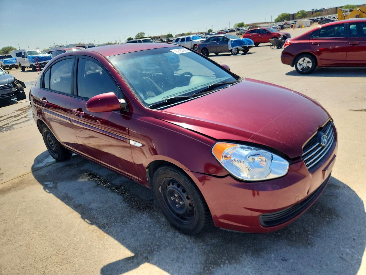 2007 Hyundai Accent Gls Red vin: KMHCN46C07U142726