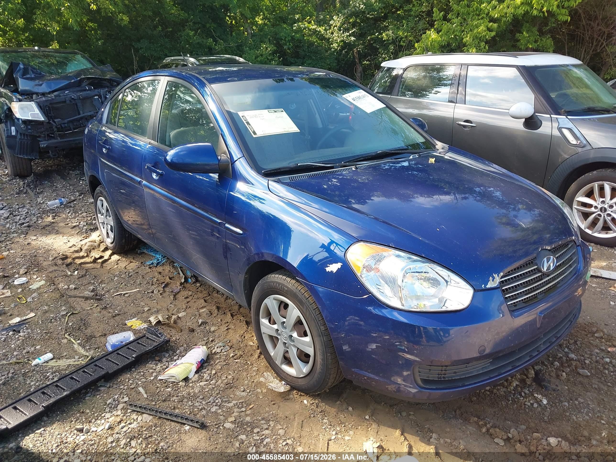 2008 Hyundai Accent Gls Blue vin: KMHCN46C08U227857