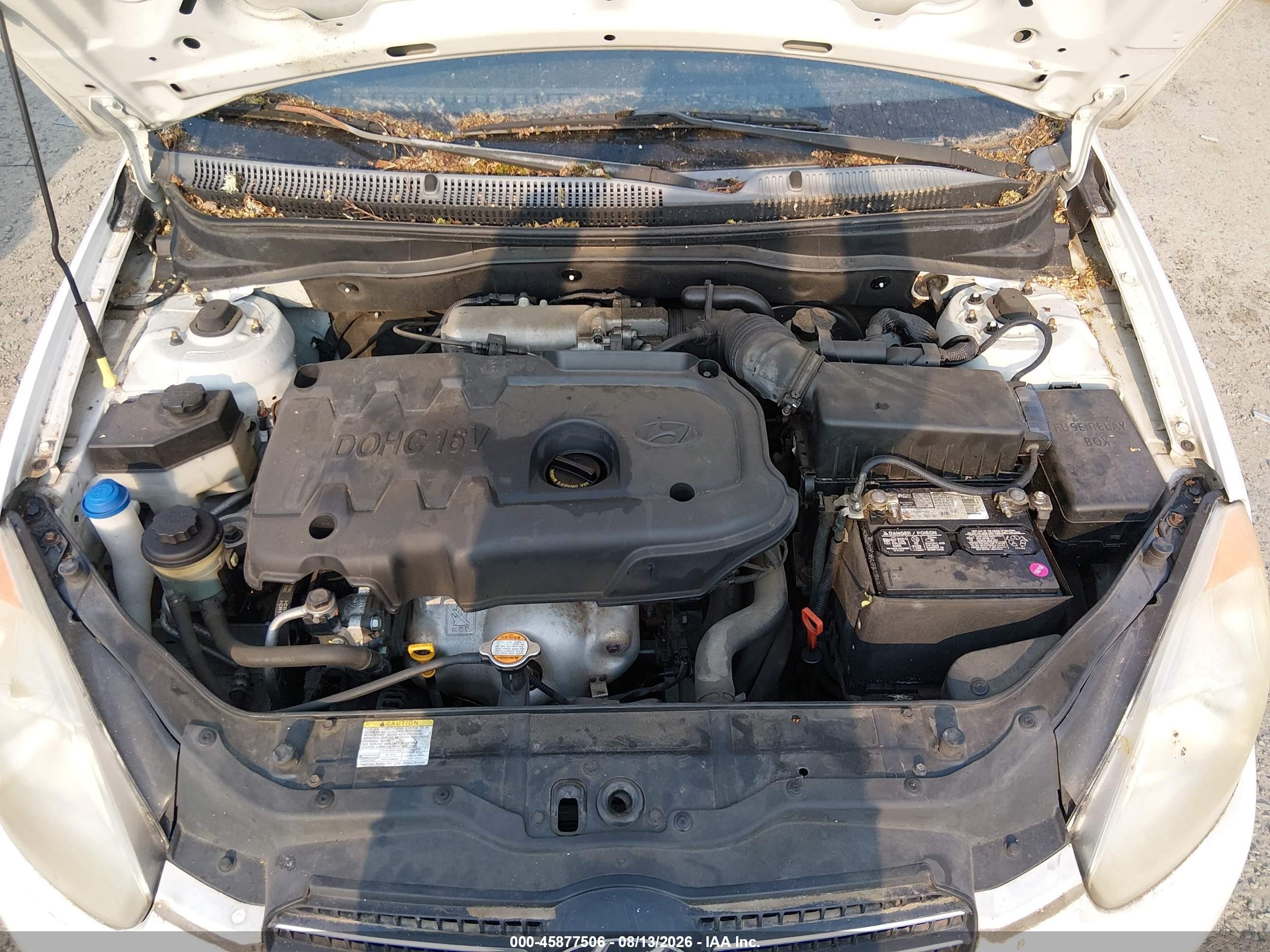 2008 Hyundai Accent Gls White vin: KMHCN46C28U243770