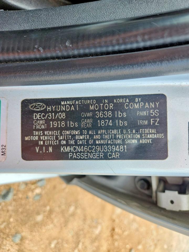 2009 Hyundai Accent Gls Серебряный vin: KMHCN46C29U339481