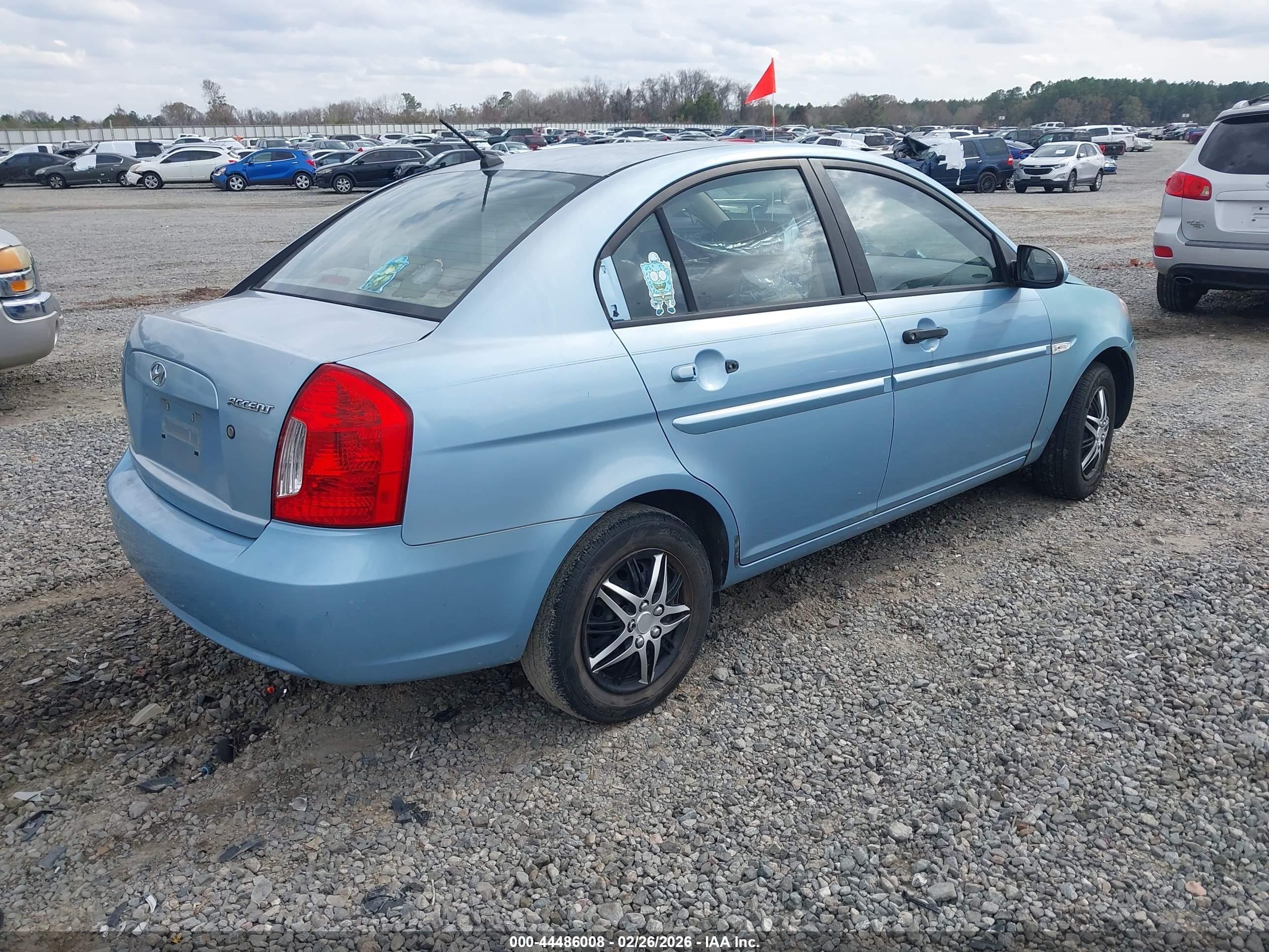 2007 Hyundai Accent Gls Light Blue vin: KMHCN46C37U088077