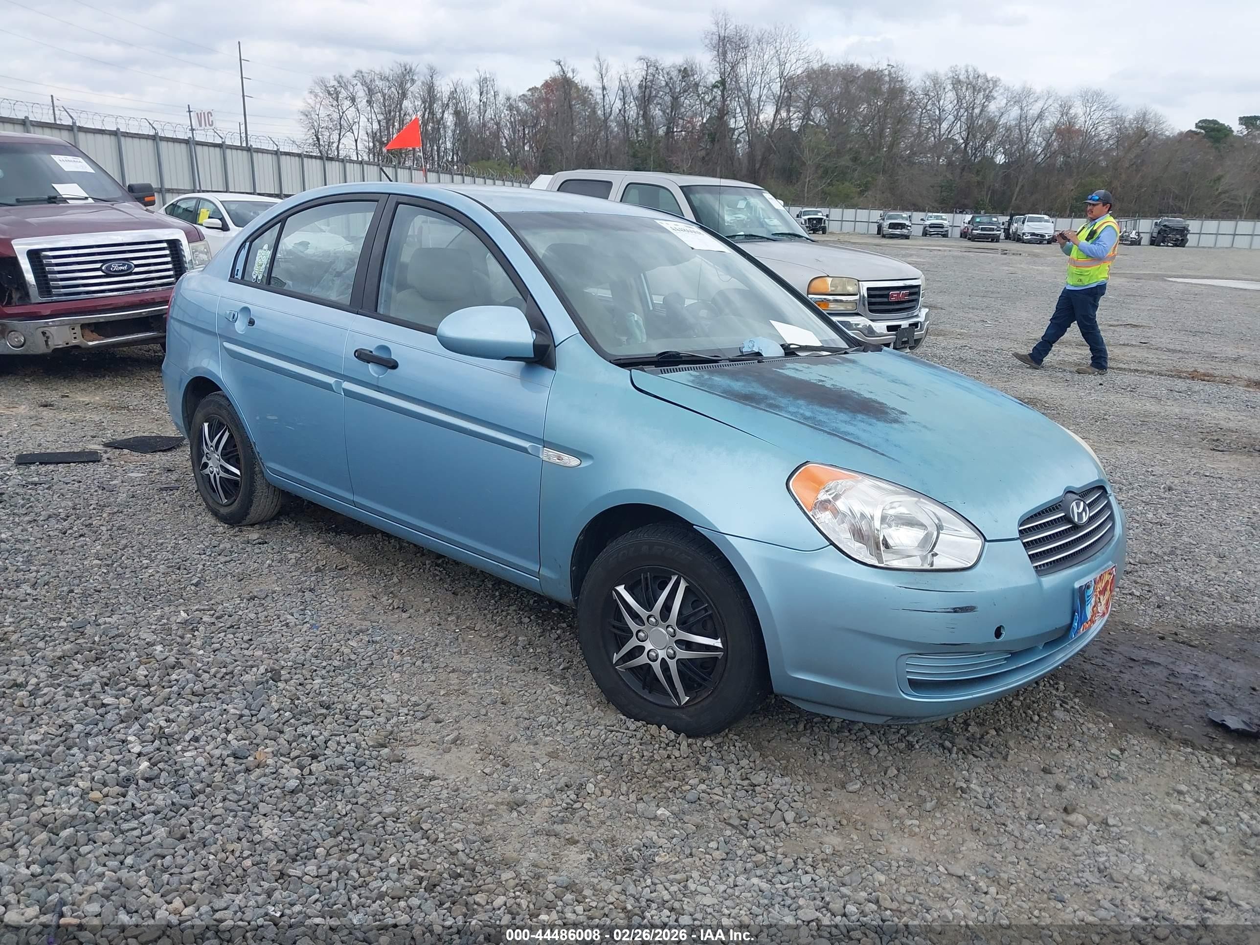 2007 Hyundai Accent Gls Light Blue vin: KMHCN46C37U088077