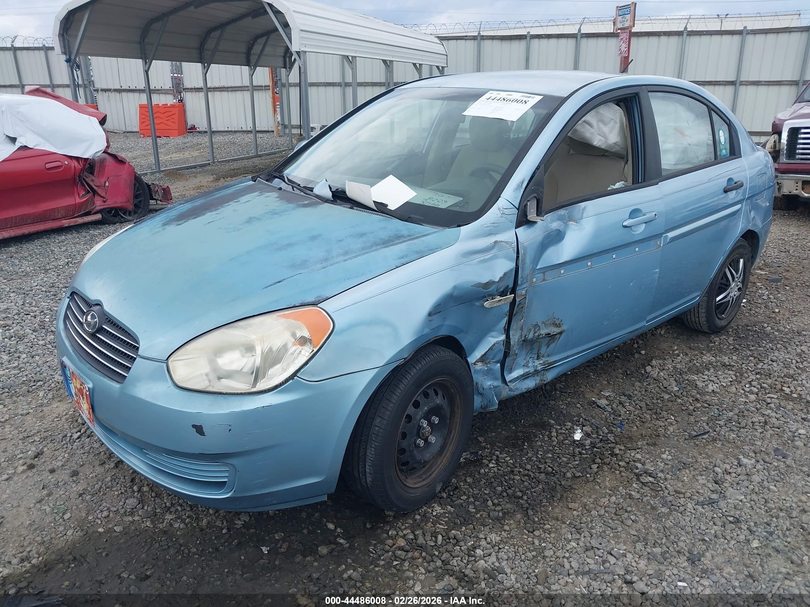 2007 Hyundai Accent Gls Light Blue vin: KMHCN46C37U088077