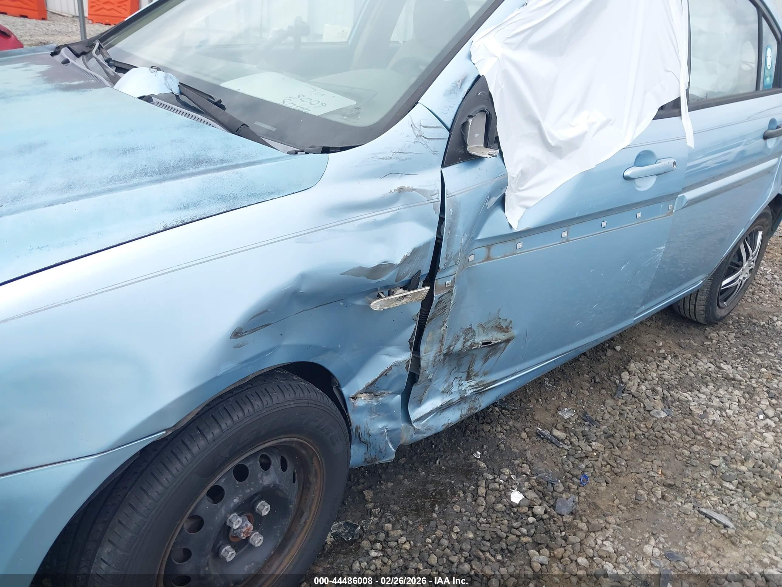 2007 Hyundai Accent Gls Light Blue vin: KMHCN46C37U088077