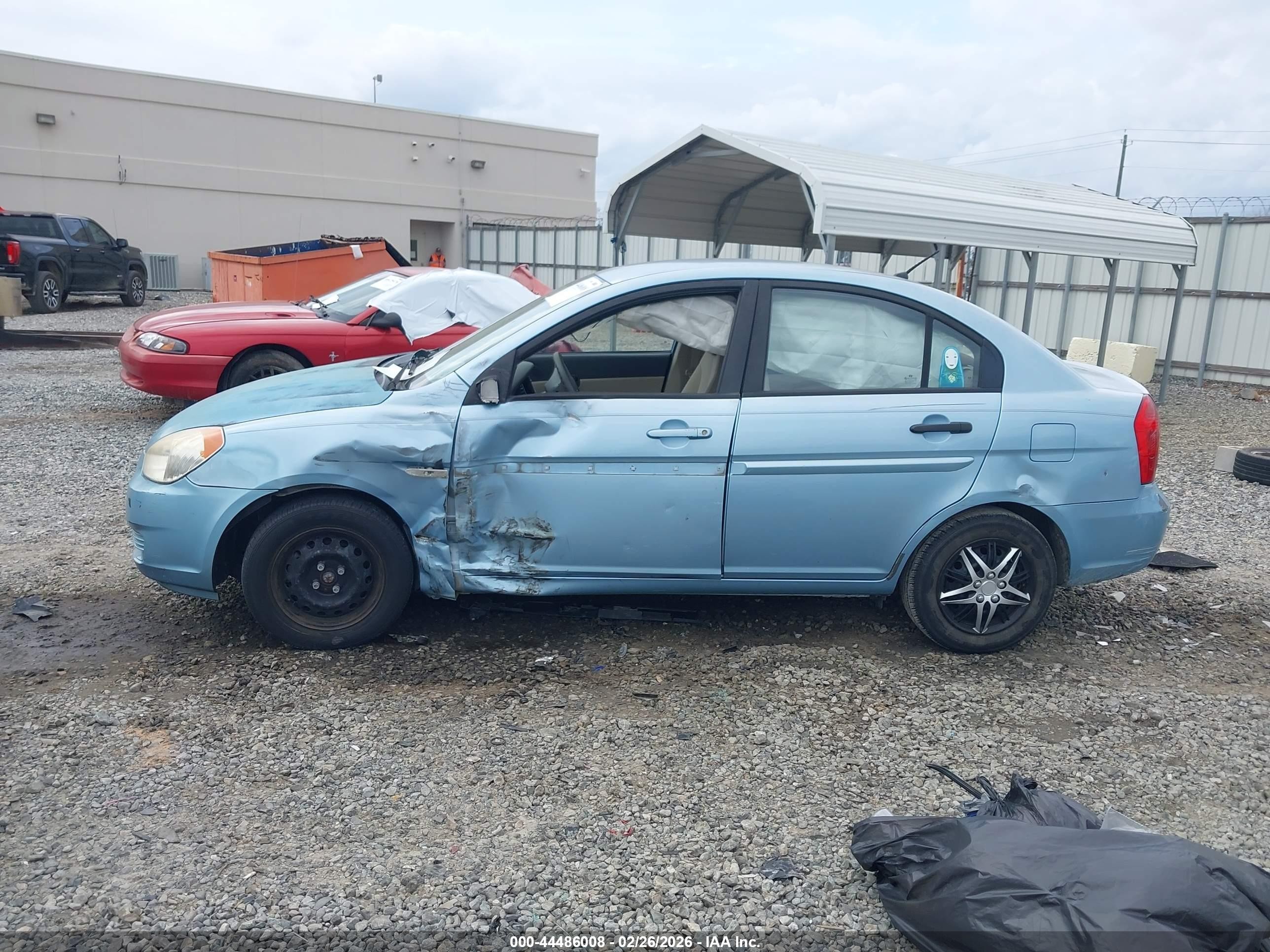 2007 Hyundai Accent Gls Light Blue vin: KMHCN46C37U088077