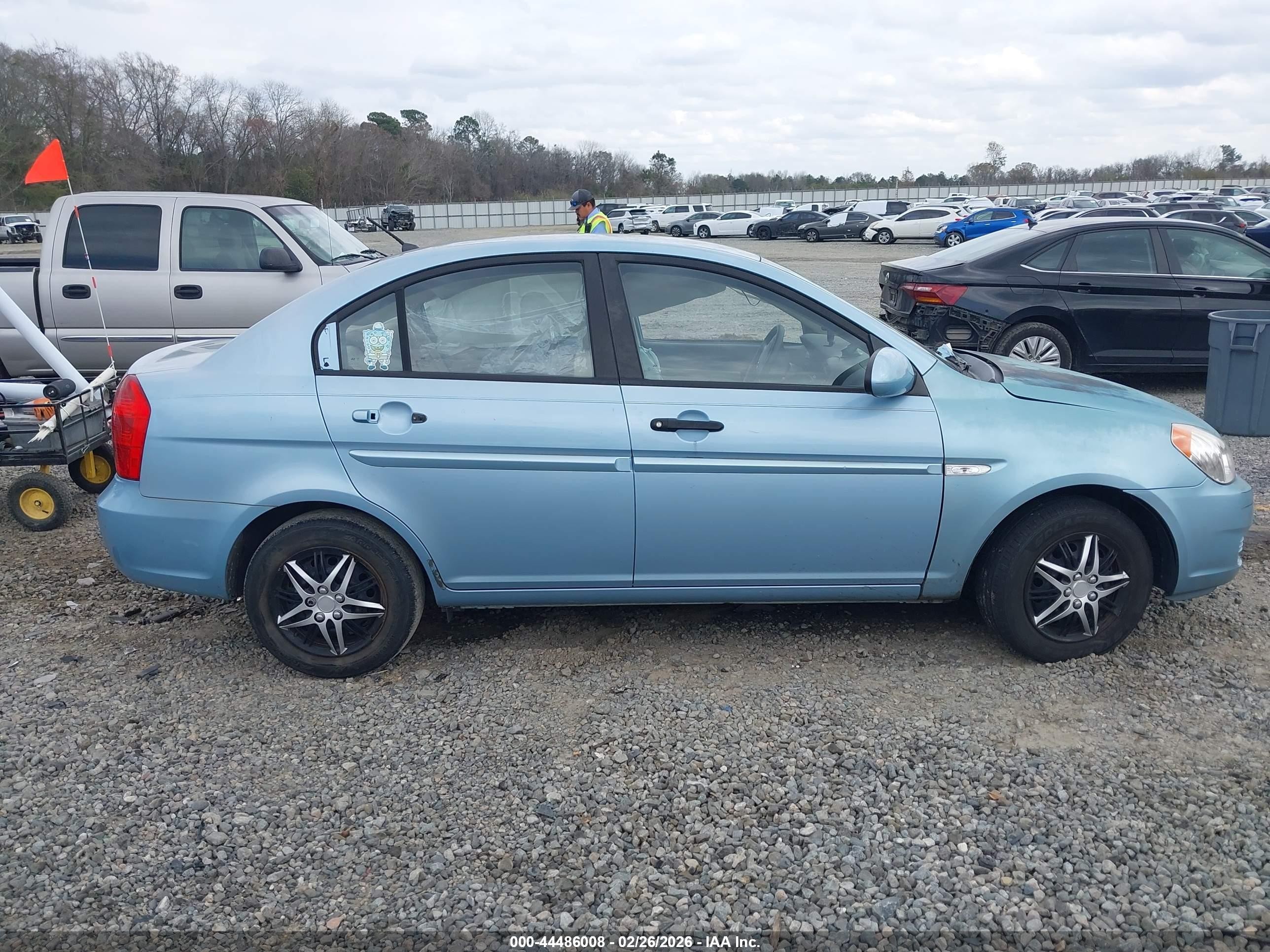 2007 Hyundai Accent Gls Light Blue vin: KMHCN46C37U088077