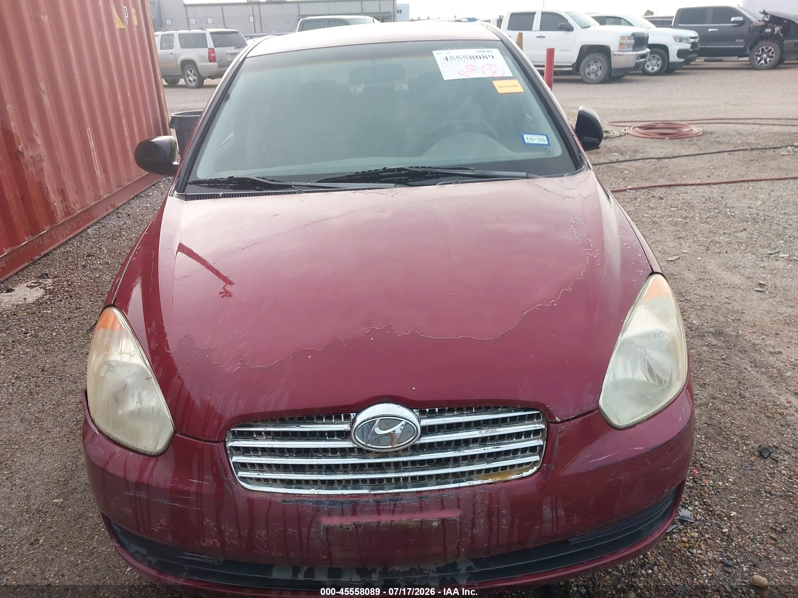 2007 Hyundai Accent Gls Maroon vin: KMHCN46C37U157320