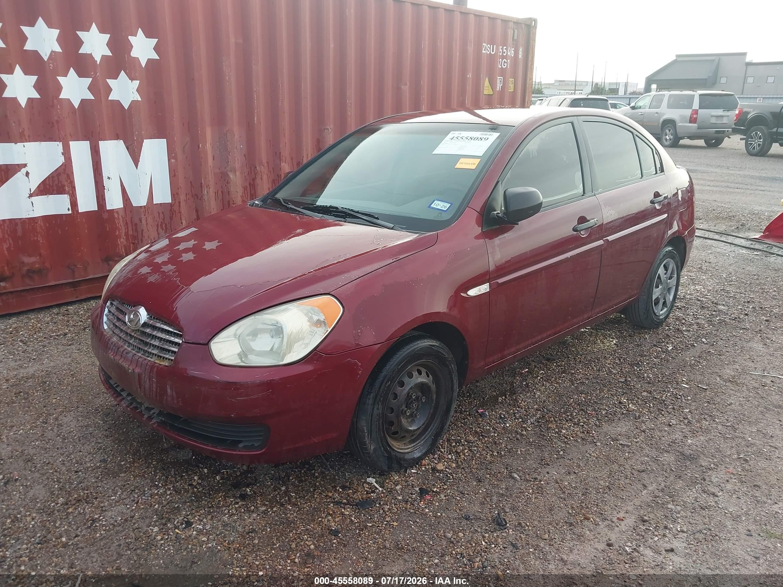 2007 Hyundai Accent Gls Maroon vin: KMHCN46C37U157320