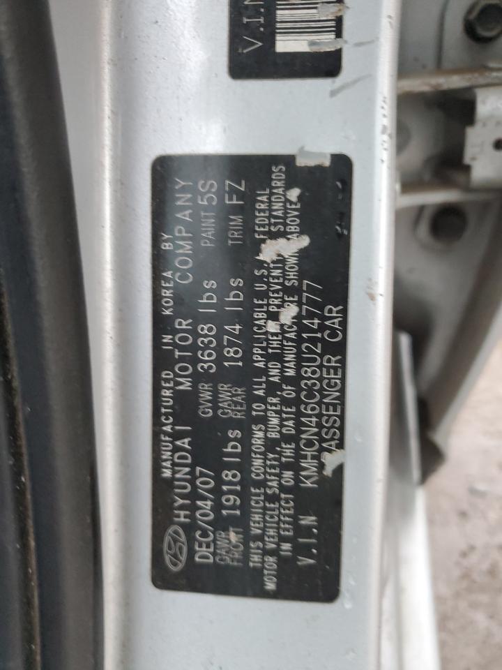 2008 Hyundai Accent Gls Серебряный vin: KMHCN46C38U214777