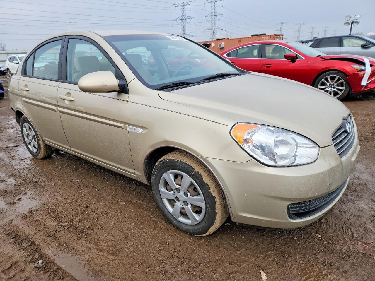 2007 Hyundai Accent Gls Beige vin: KMHCN46C47U148903