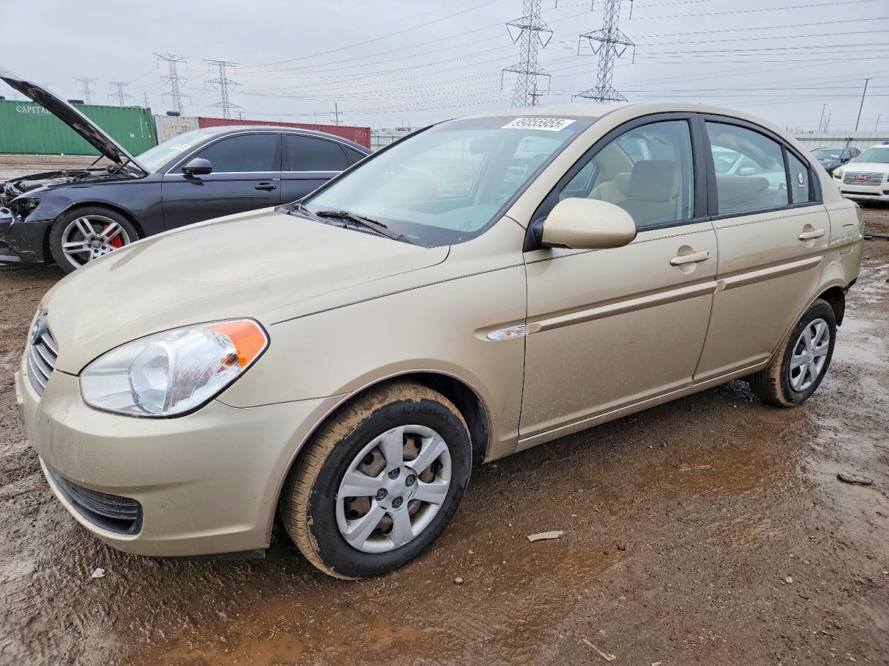 2007 Hyundai Accent Gls Beige vin: KMHCN46C47U148903