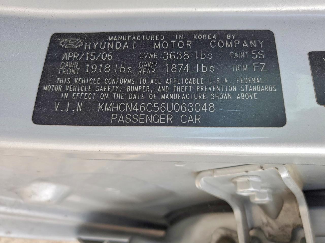 2006 Hyundai Accent Gls Silver vin: KMHCN46C56U063048