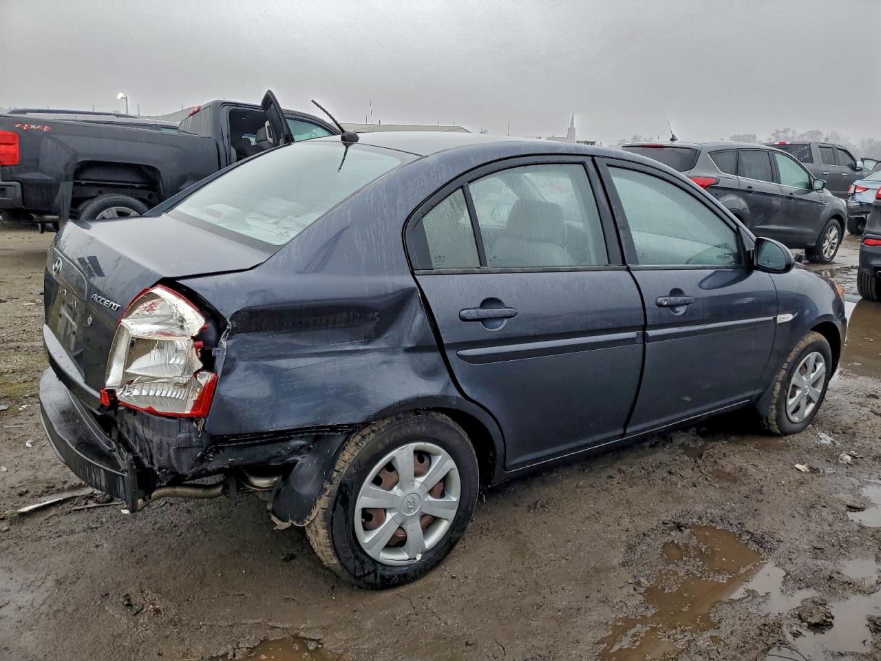 2007 Hyundai Accent Gls Синий vin: KMHCN46C57U152961