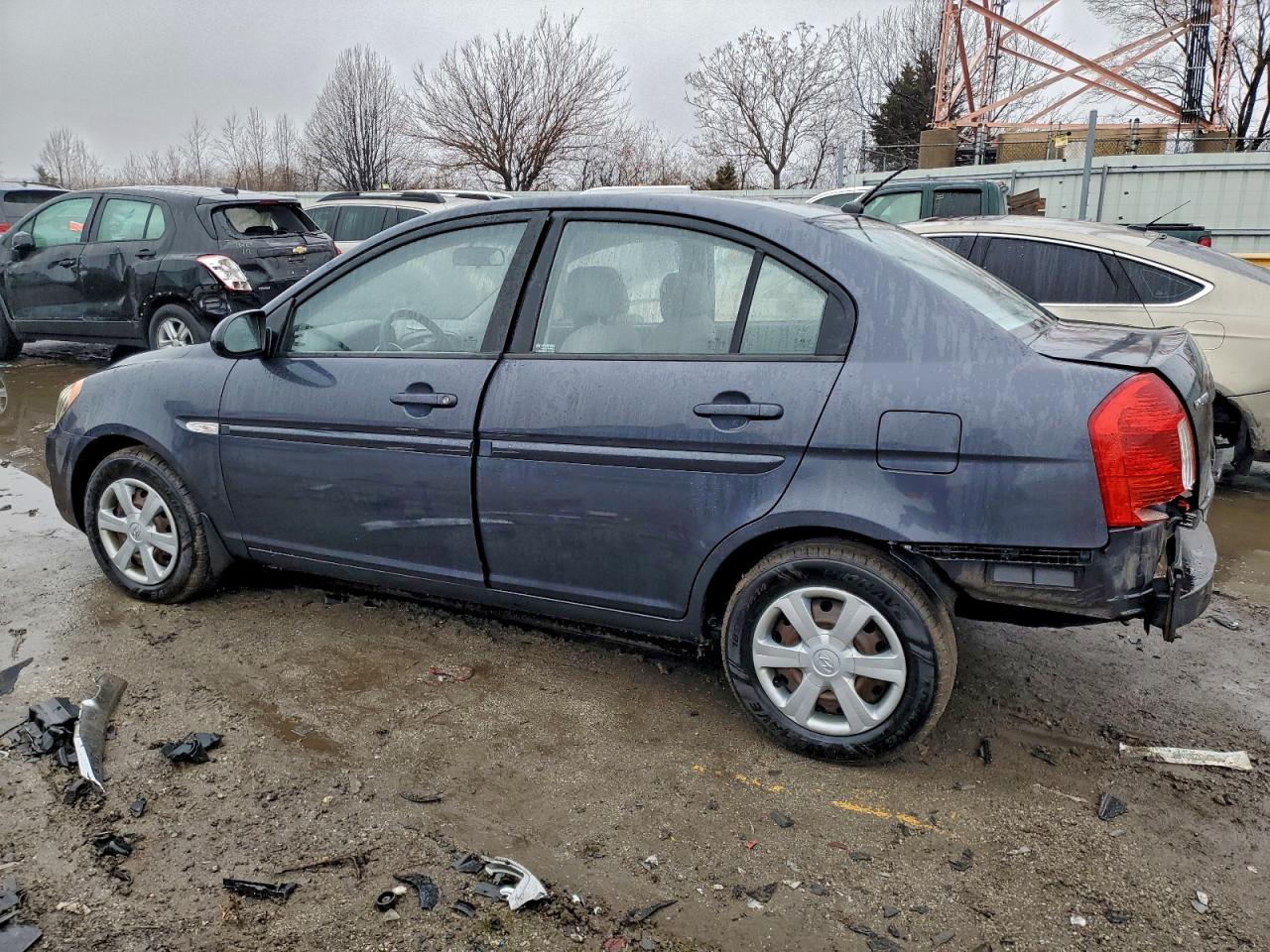 2007 Hyundai Accent Gls Синий vin: KMHCN46C57U152961