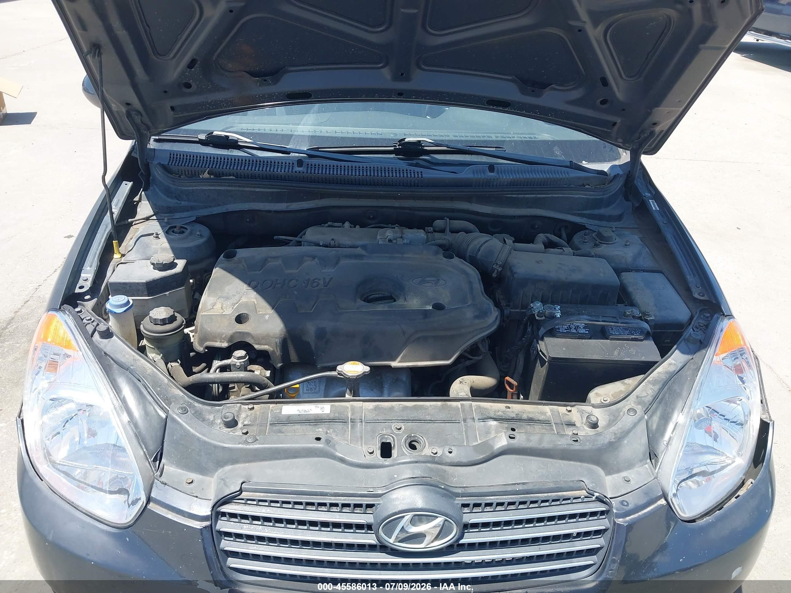 2008 Hyundai Accent Gls Gray vin: KMHCN46C58U244377