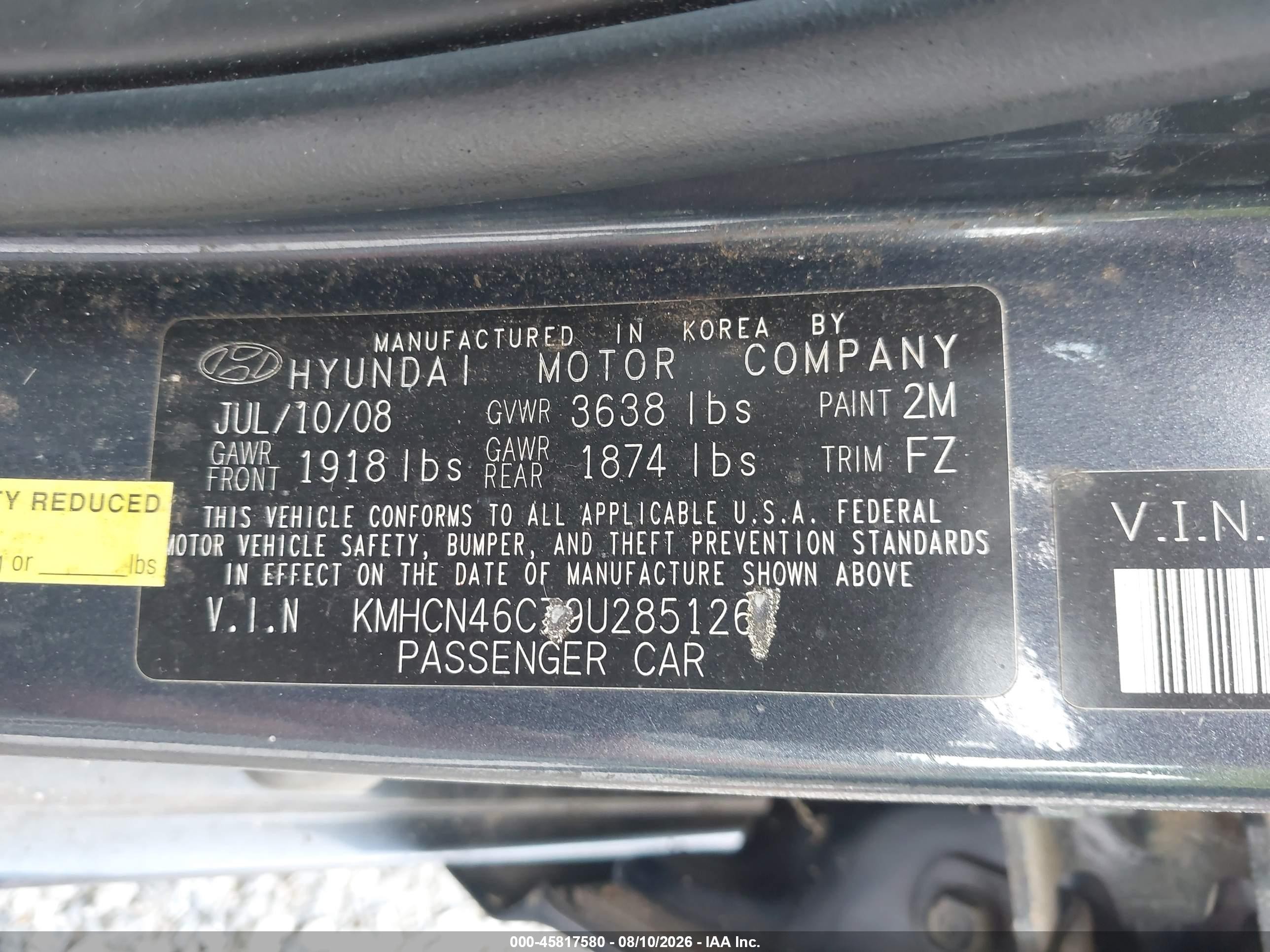2009 Hyundai Accent Gls Синий vin: KMHCN46C79U285126