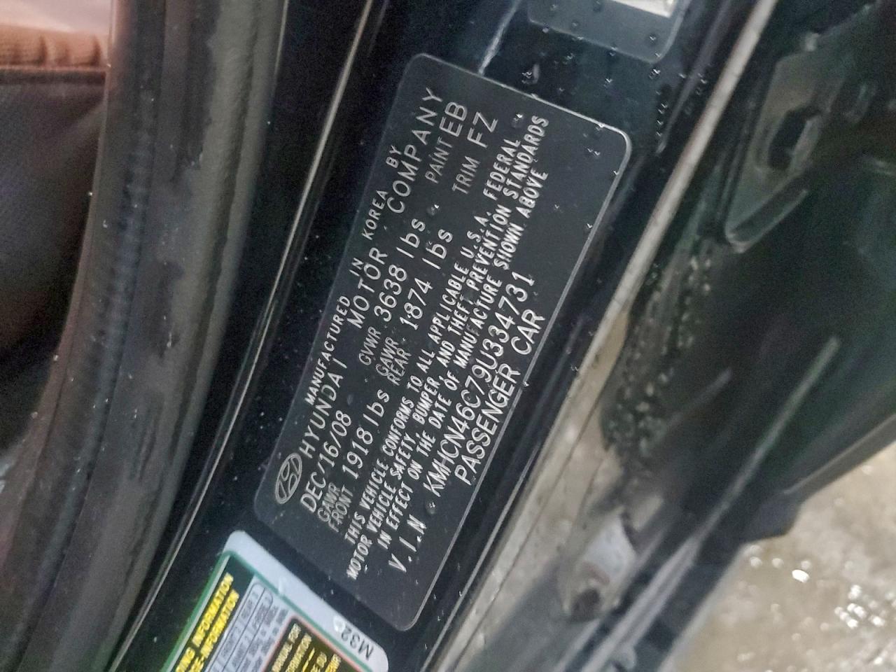 2009 Hyundai Accent Gls Black vin: KMHCN46C79U334731