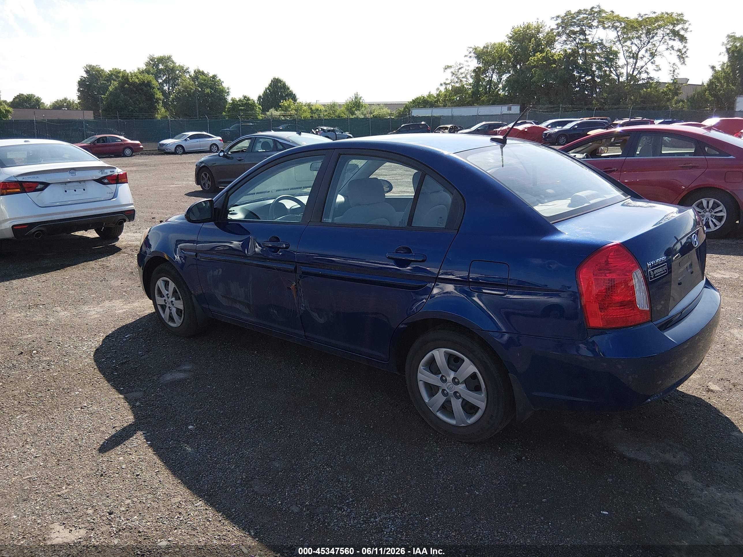 2009 Hyundai Accent Gls Blue vin: KMHCN46C89U312754