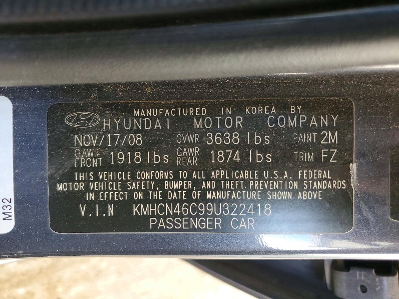2009 Hyundai Accent Mc Серый vin: KMHCN46C99U322418