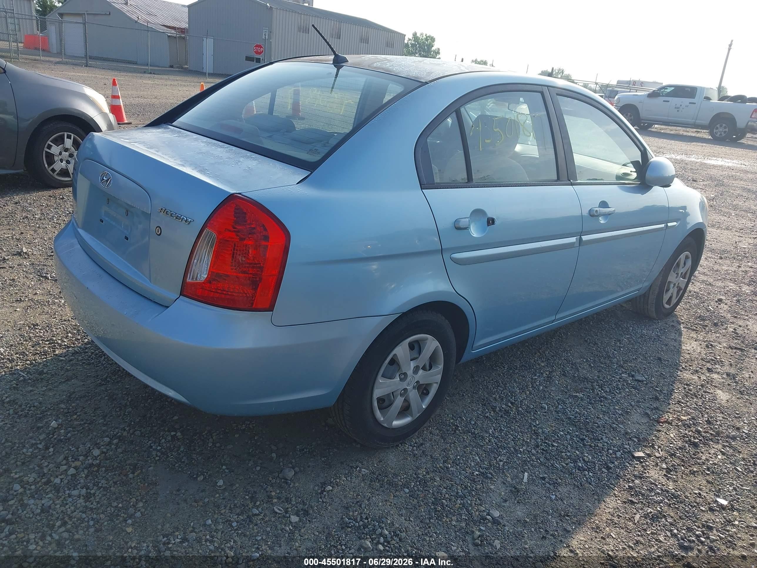 2009 Hyundai Accent Gls Blue vin: KMHCN46C99U366919