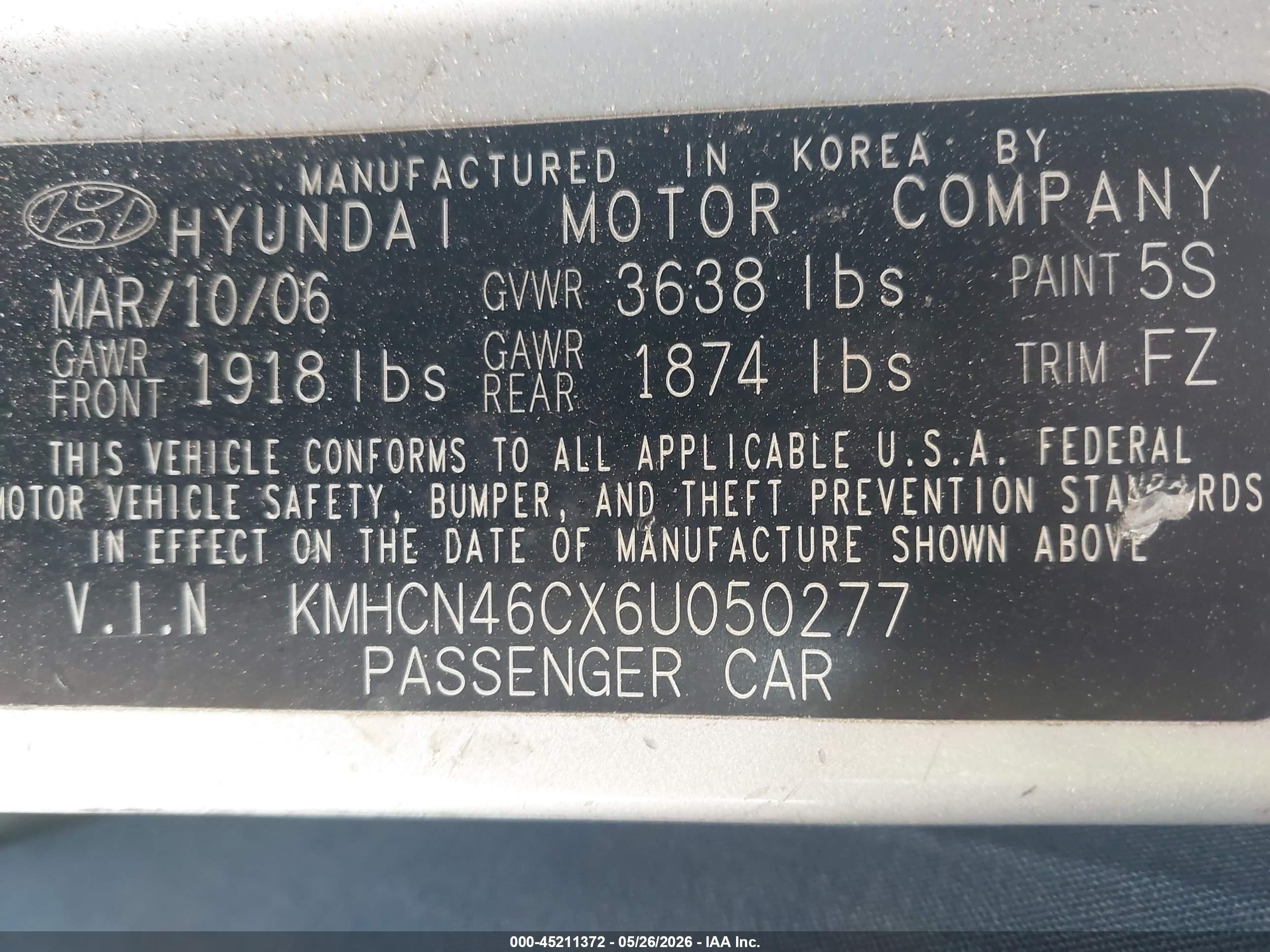 2006 Hyundai Accent Gls Silver vin: KMHCN46CX6U050277