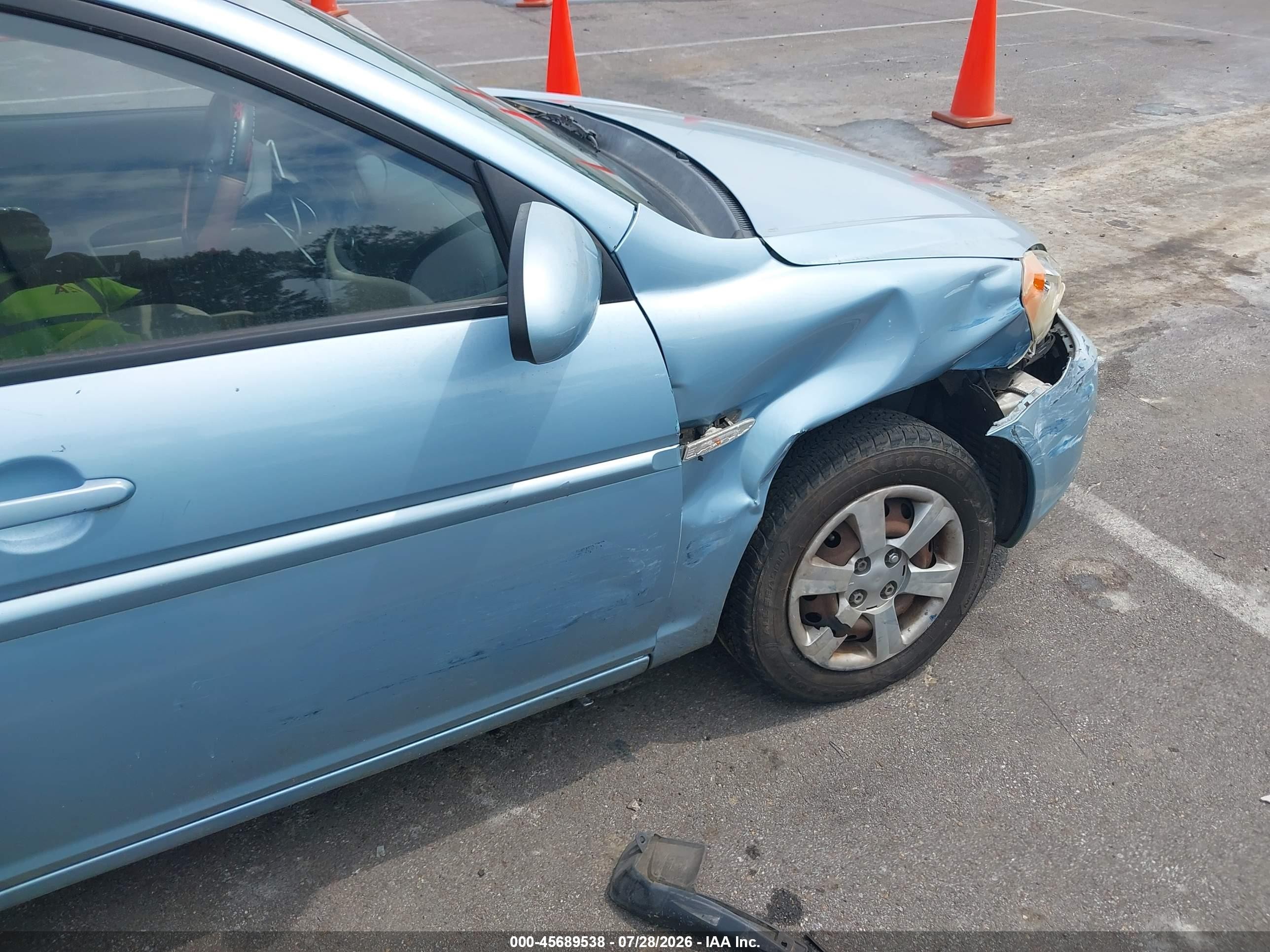 2007 Hyundai Accent Gls Blue vin: KMHCN46CX7U142829