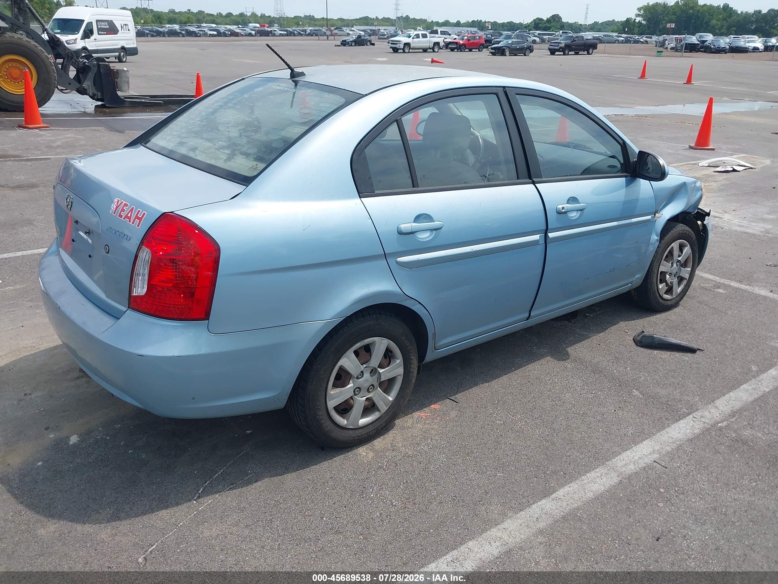 2007 Hyundai Accent Gls Blue vin: KMHCN46CX7U142829