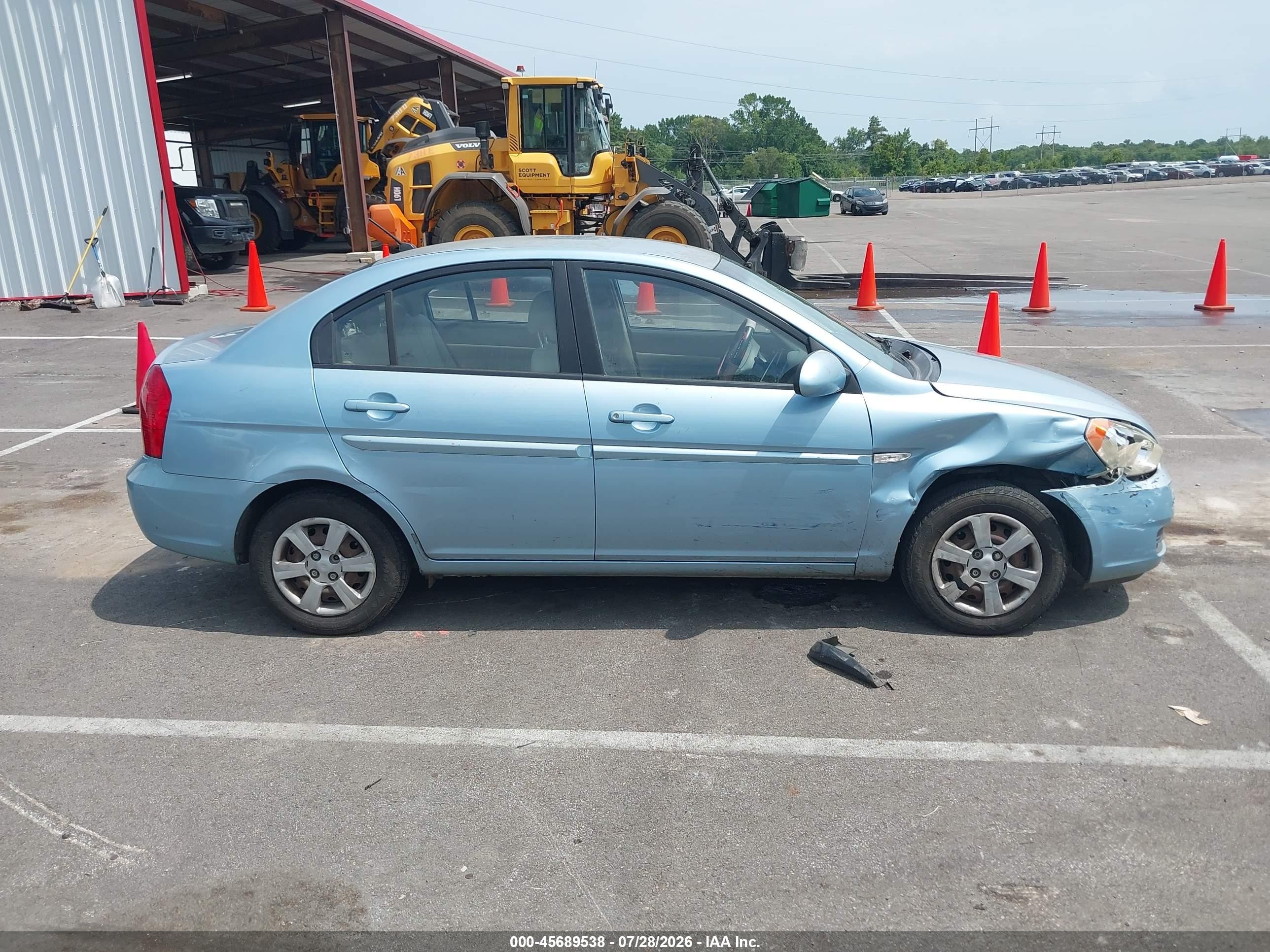 2007 Hyundai Accent Gls Blue vin: KMHCN46CX7U142829