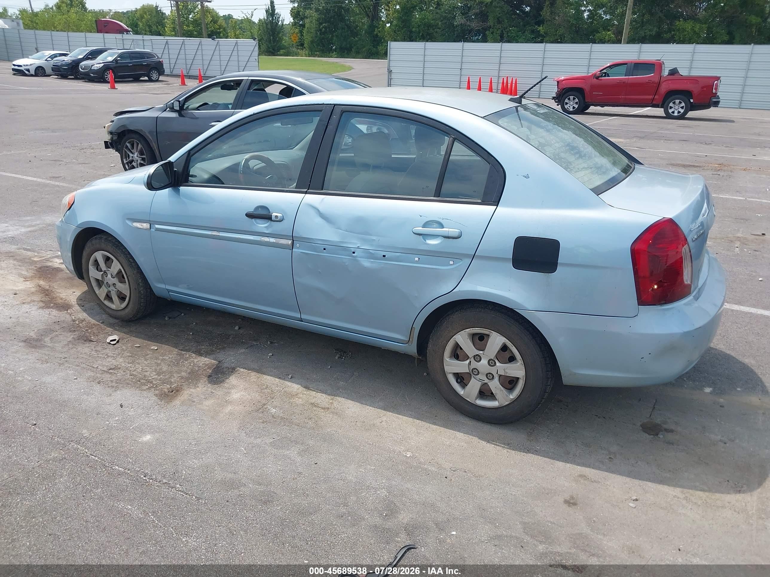 2007 Hyundai Accent Gls Blue vin: KMHCN46CX7U142829