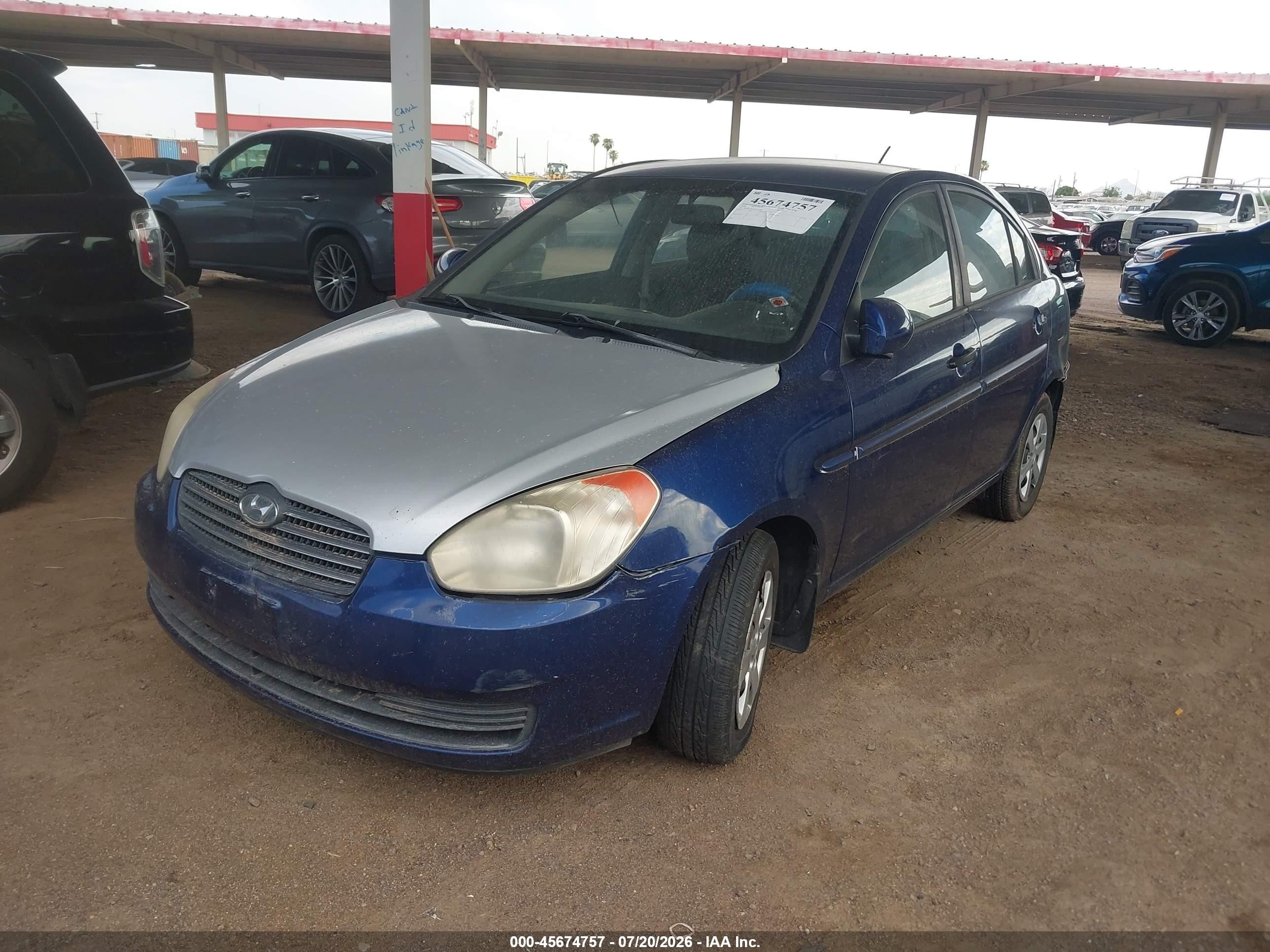 2008 Hyundai Accent Gls Blue vin: KMHCN46CX8U213268