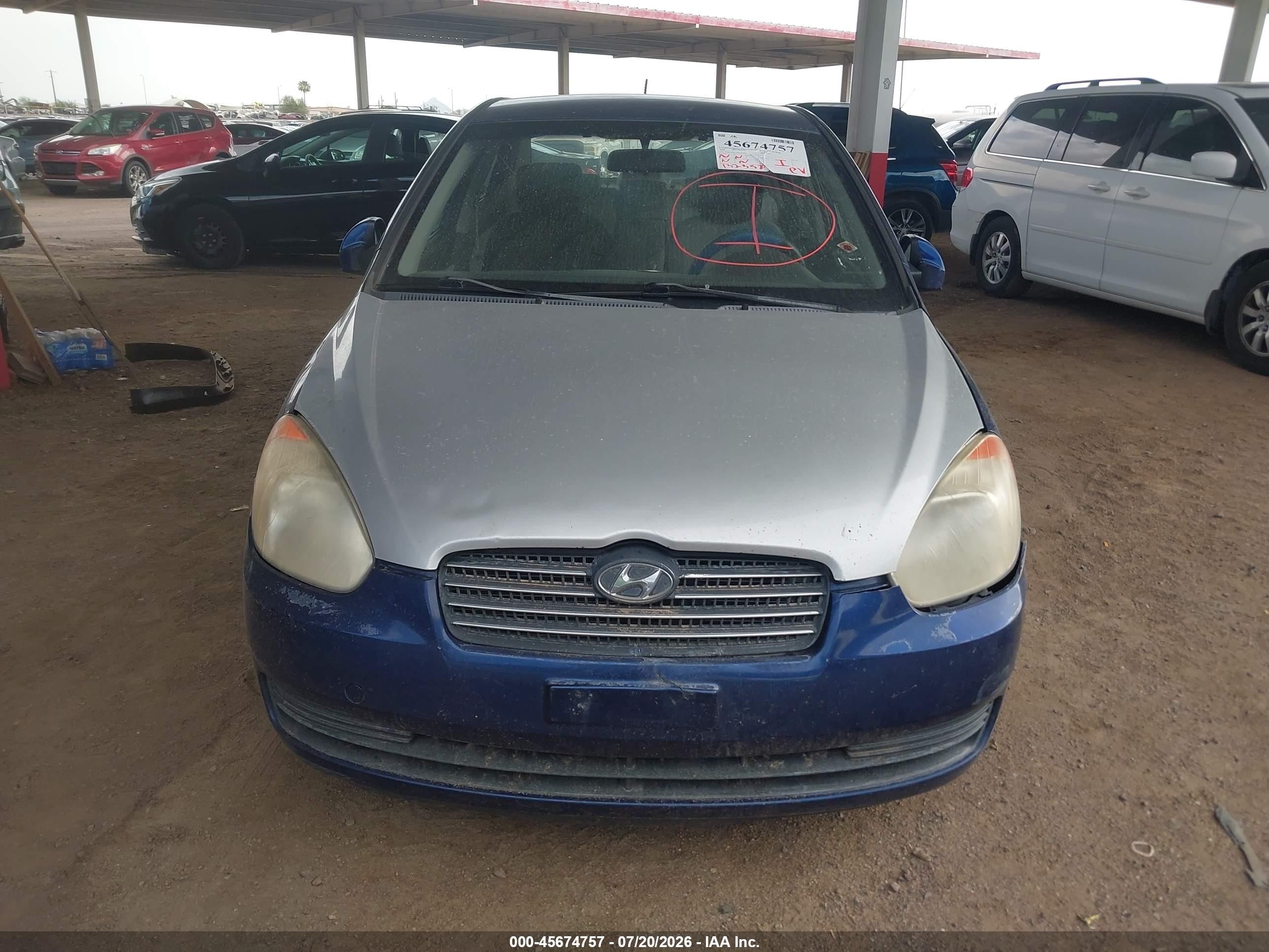 2008 Hyundai Accent Gls Blue vin: KMHCN46CX8U213268