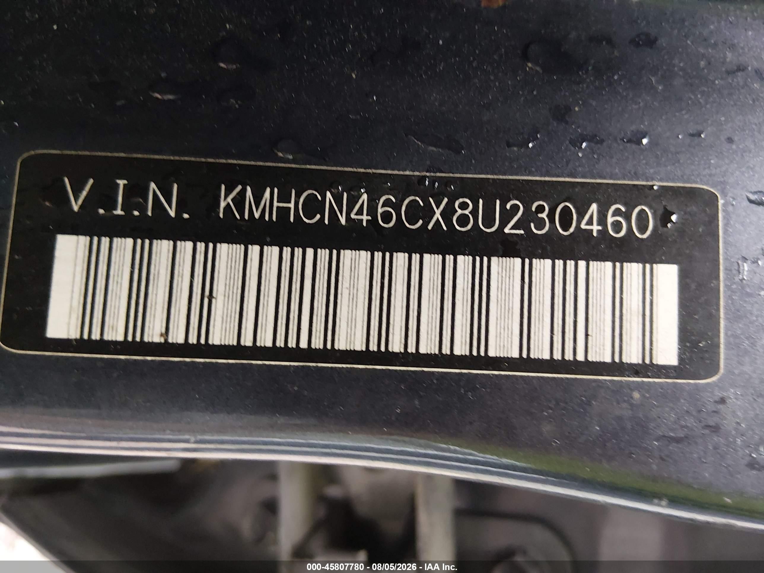 2008 Hyundai Accent Gls Dark Blue vin: KMHCN46CX8U230460