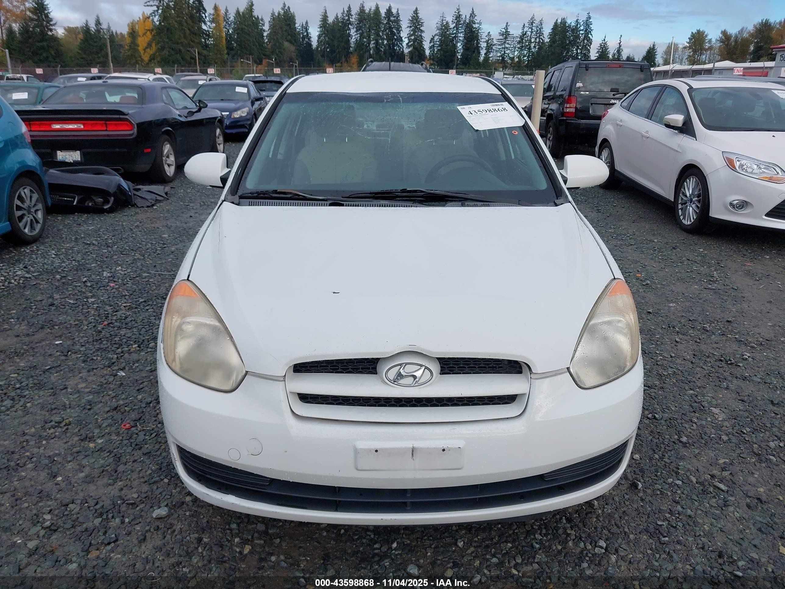 2008 Hyundai Accent Gls White vin: KMHCN46CX8U271073