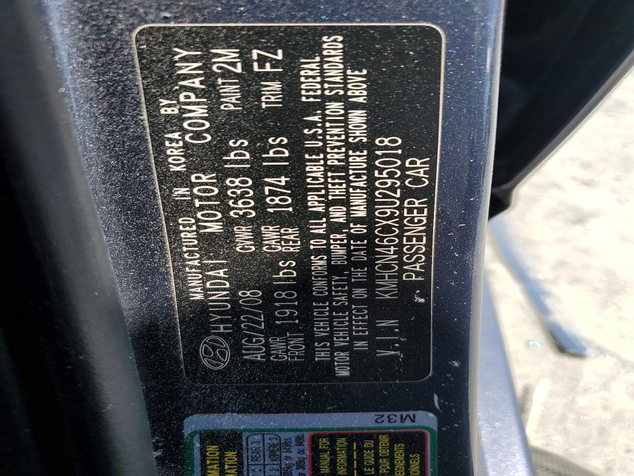 2009 Hyundai Accent Gls Gray vin: KMHCN46CX9U295018