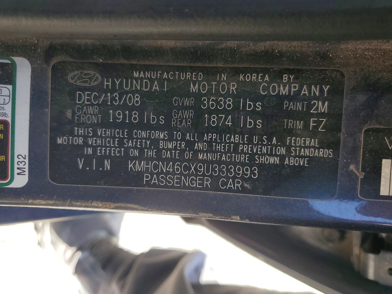 2009 Hyundai Accent Gls Серый vin: KMHCN46CX9U333993
