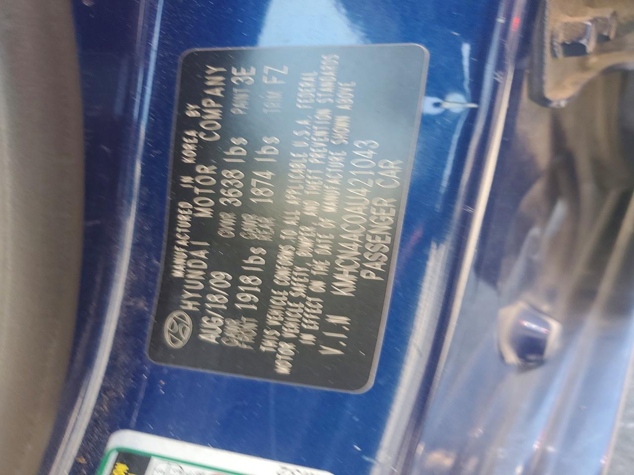 2010 Hyundai Accent Gls Blue vin: KMHCN4AC0AU421043