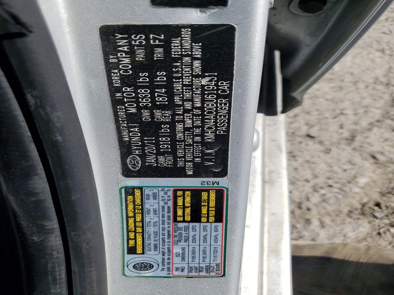 2011 Hyundai Accent Gls Silver vin: KMHCN4AC0BU619431
