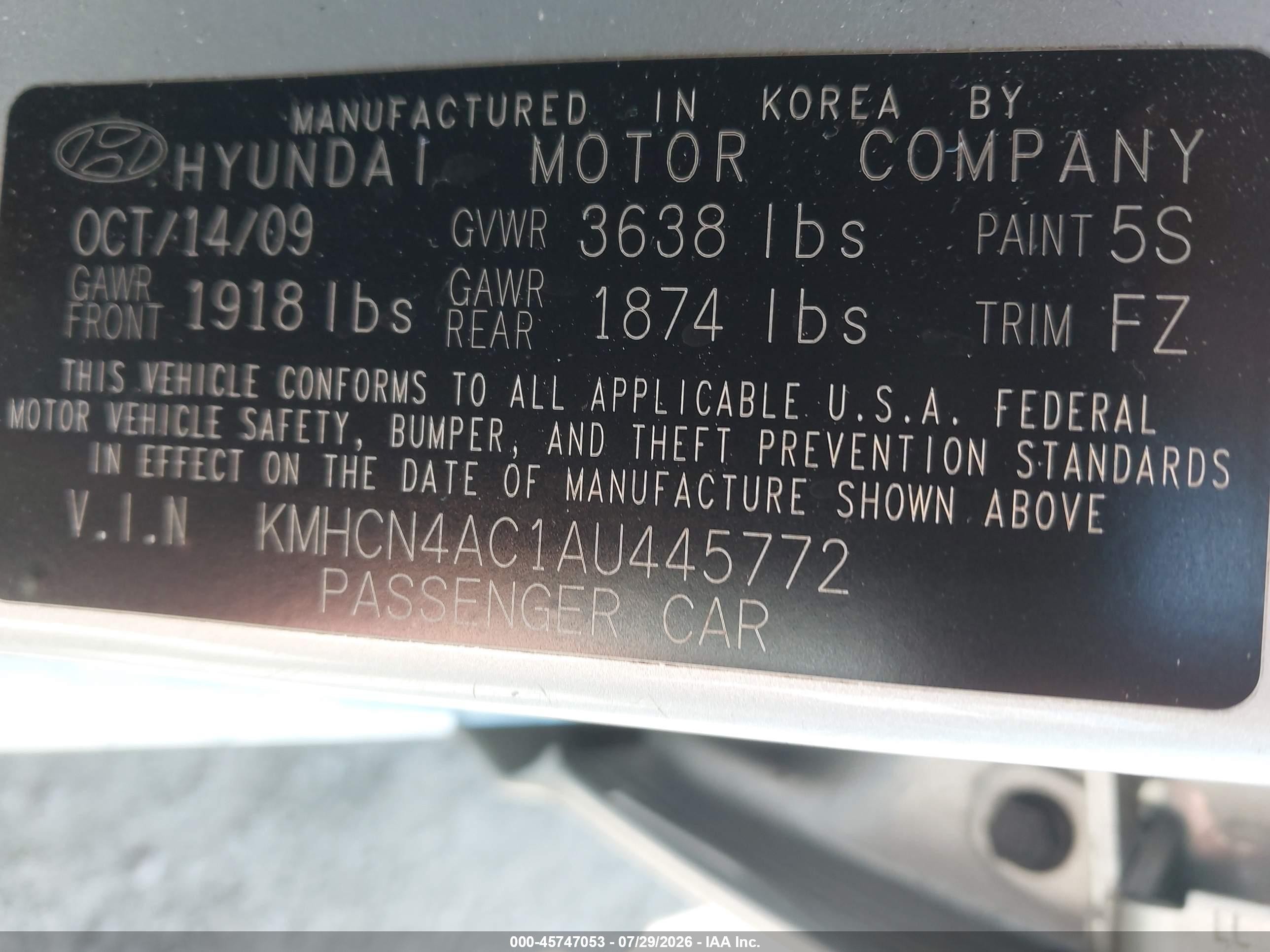 2010 Hyundai Accent Gls Silver vin: KMHCN4AC1AU445772