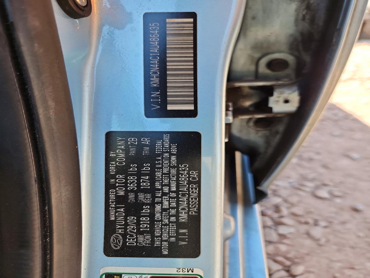 2010 Hyundai Accent Gls Blue vin: KMHCN4AC1AU486435