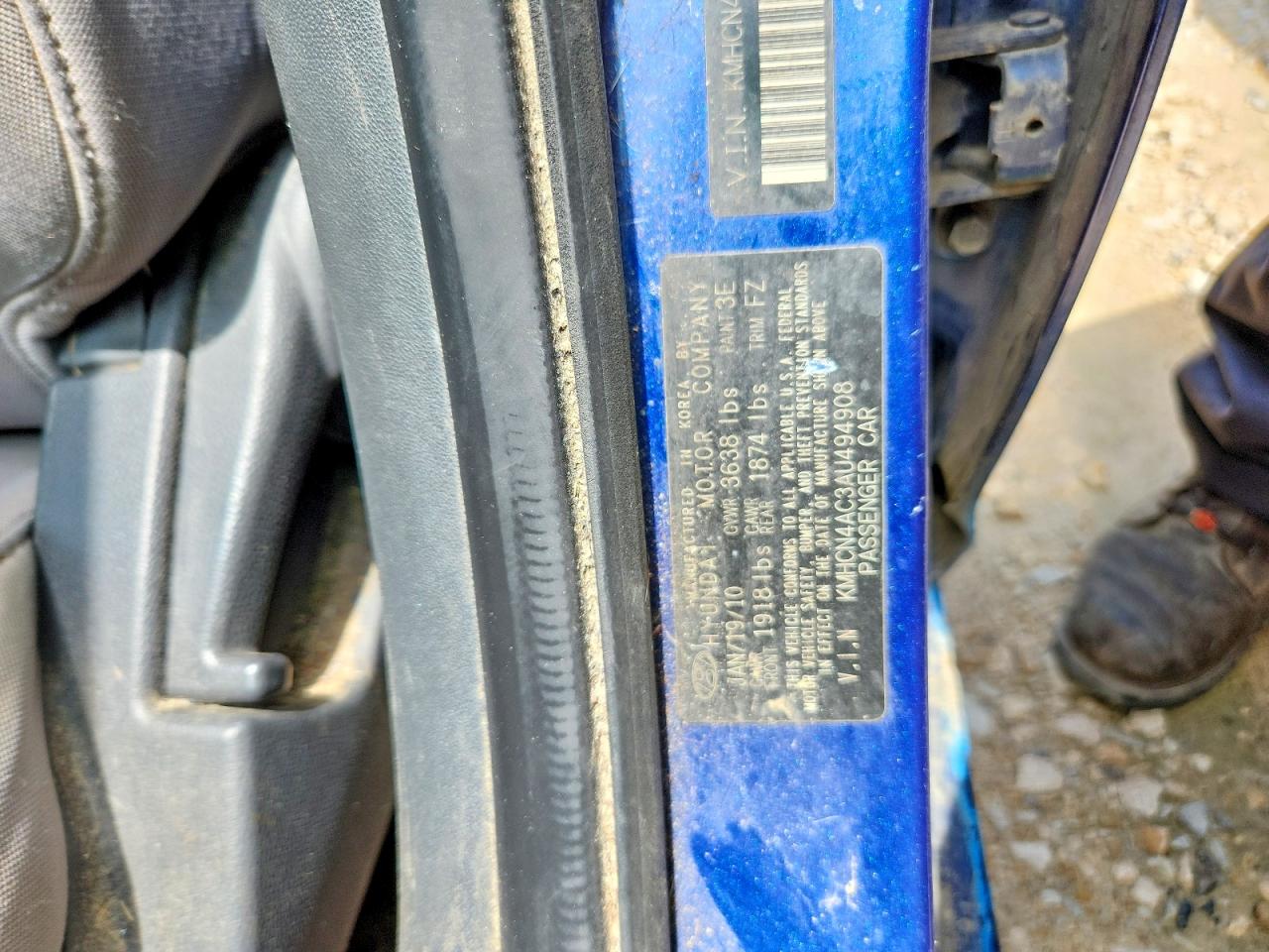 2010 Hyundai Accent Gls Blue vin: KMHCN4AC3AU494908