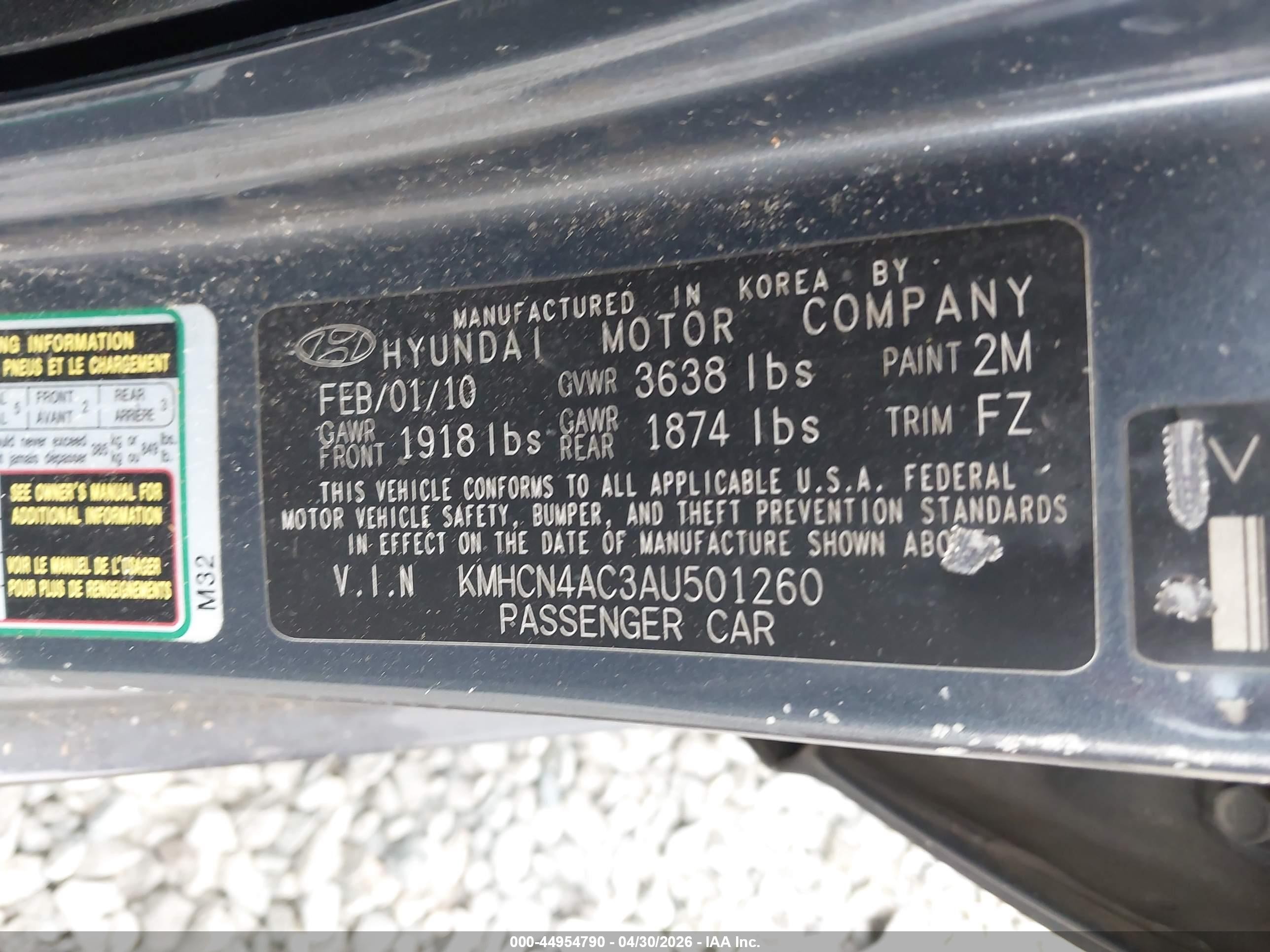 2010 Hyundai Accent Gls Black vin: KMHCN4AC3AU501260