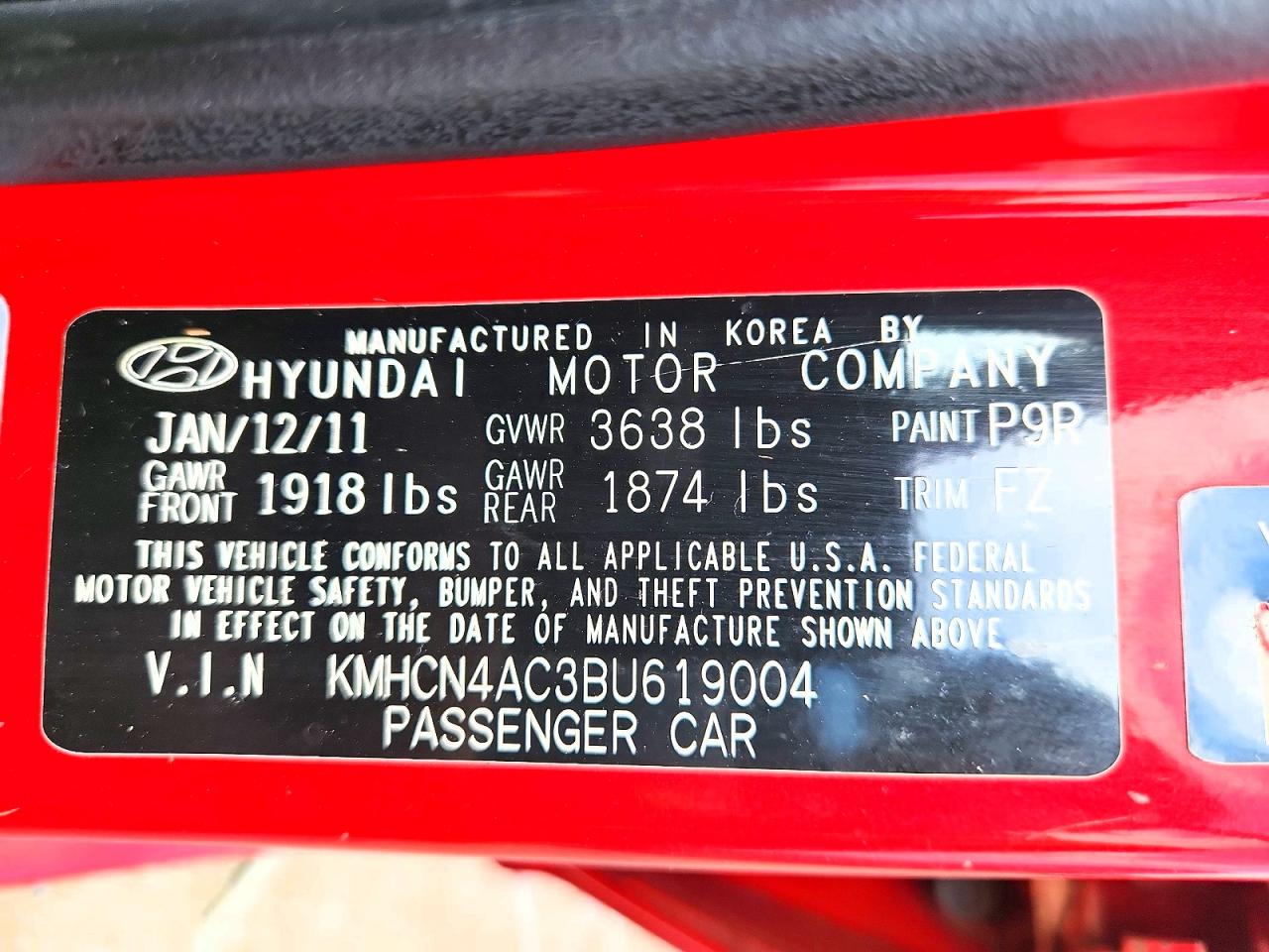 2011 Hyundai Accent Gls Красный vin: KMHCN4AC3BU619004