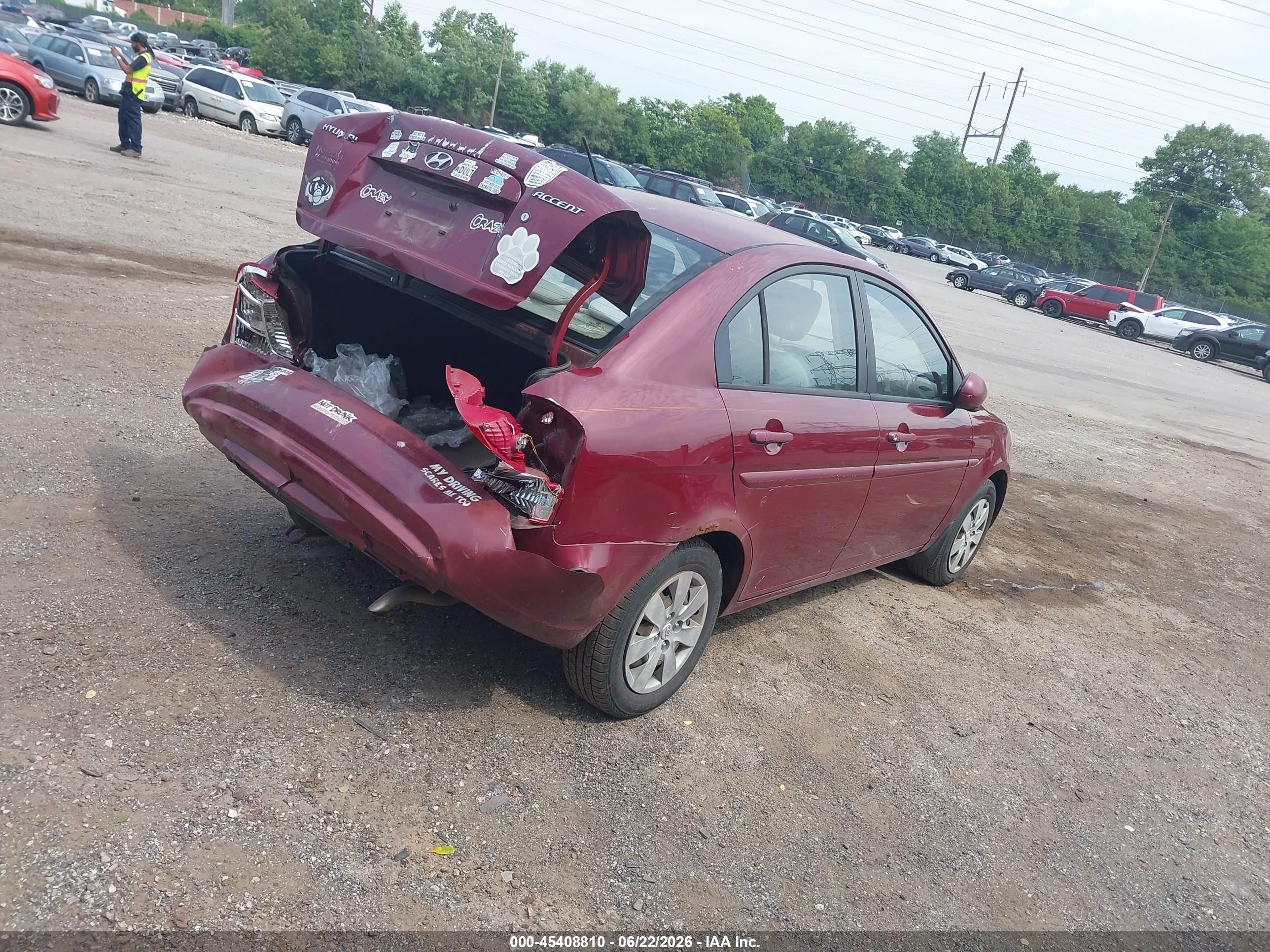 2010 Hyundai Accent Gls Burgundy vin: KMHCN4AC4AU487370