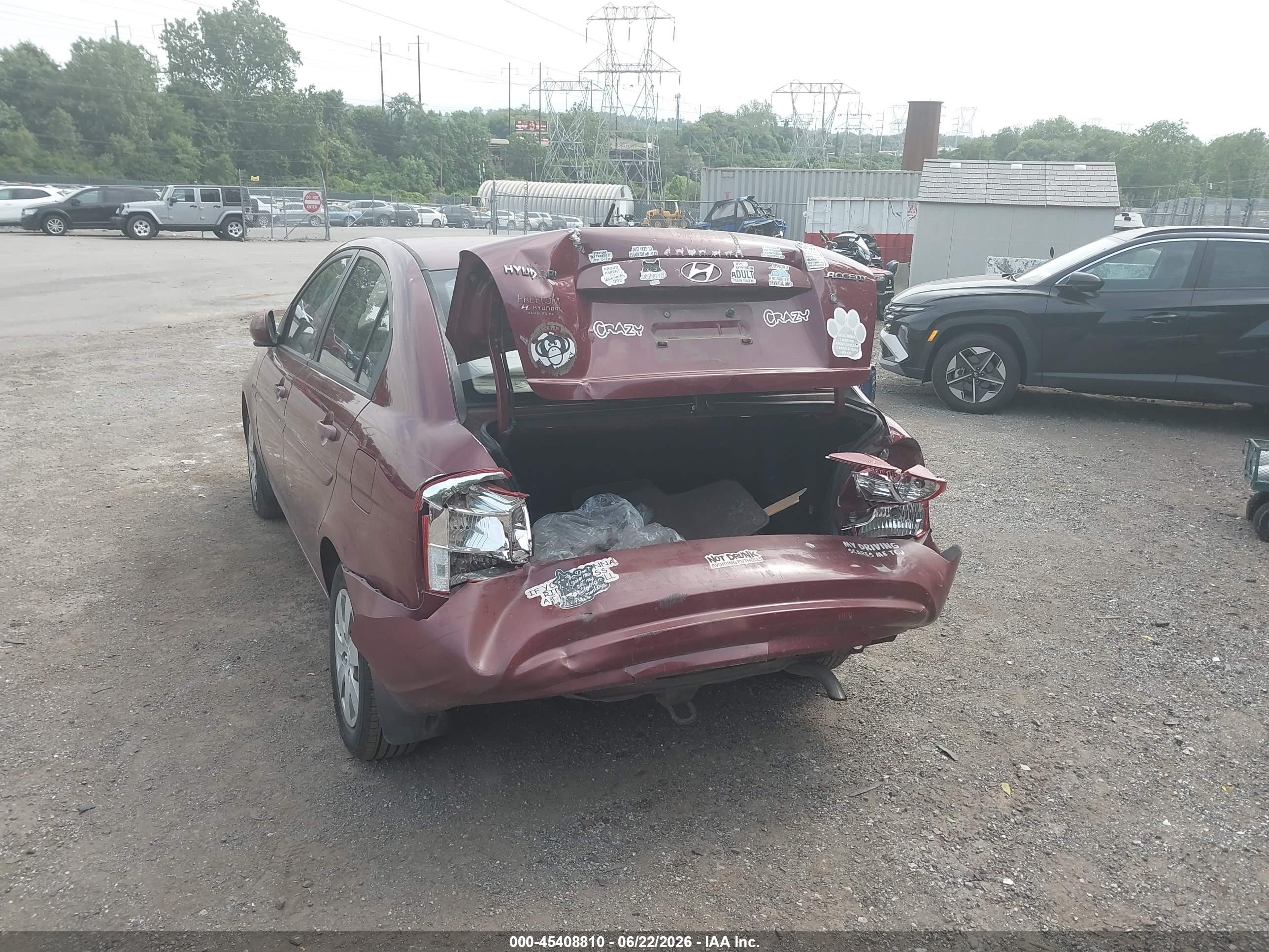 2010 Hyundai Accent Gls Burgundy vin: KMHCN4AC4AU487370