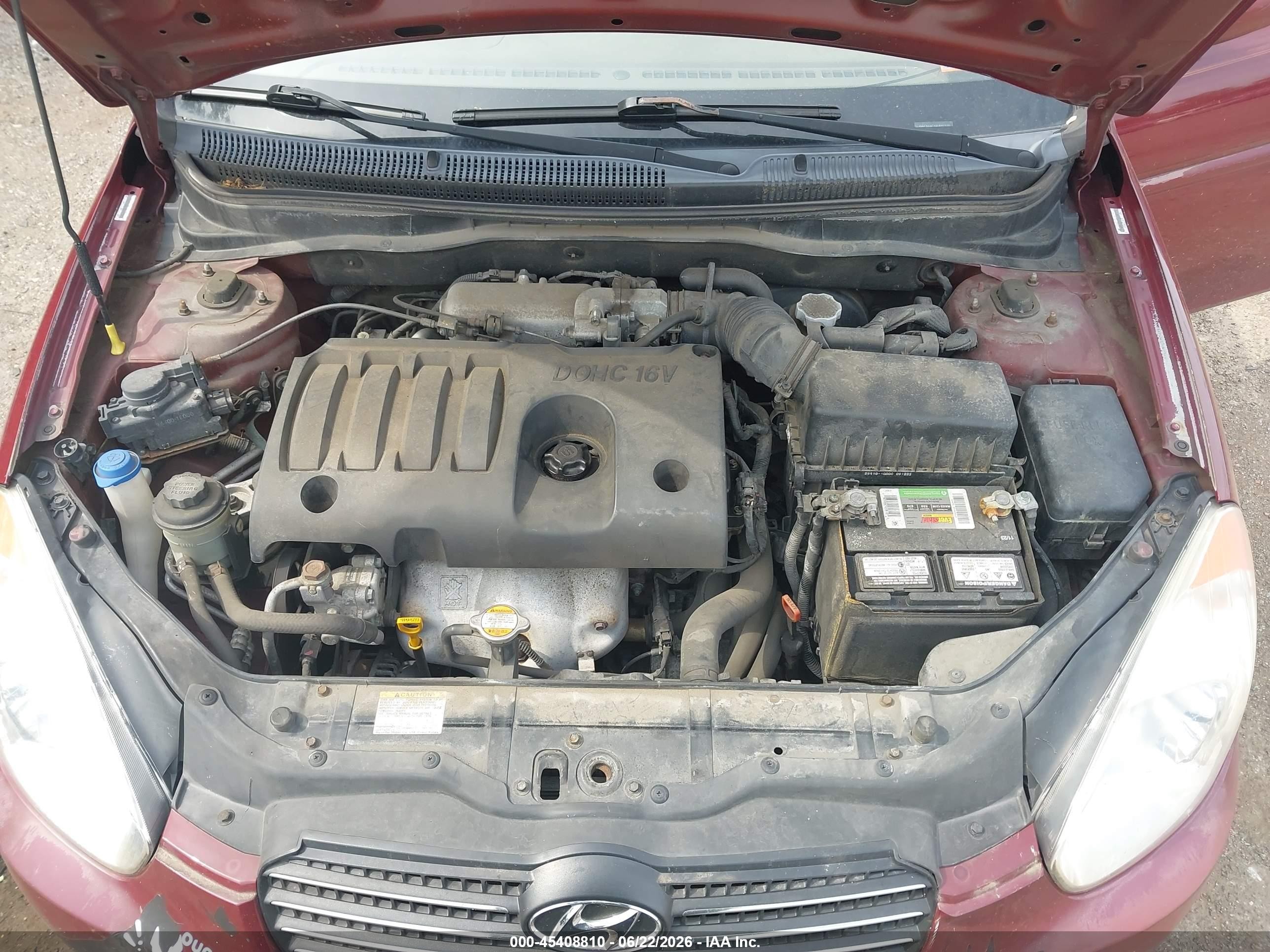 2010 Hyundai Accent Gls Burgundy vin: KMHCN4AC4AU487370