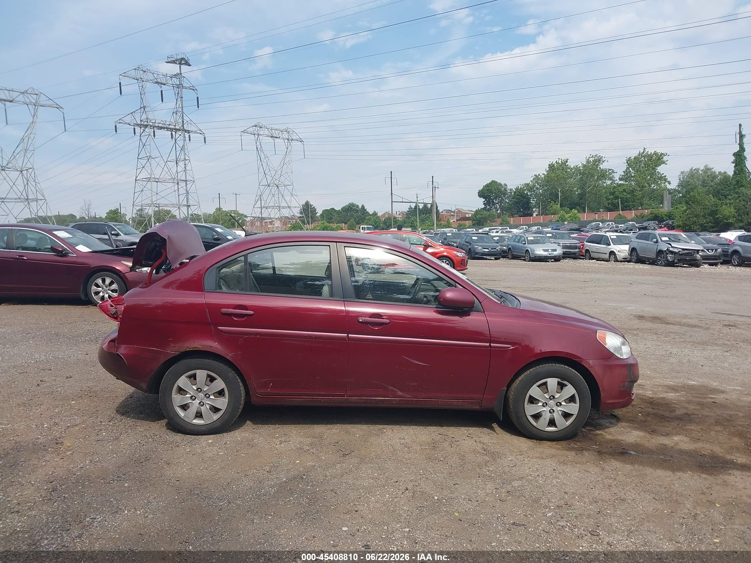 2010 Hyundai Accent Gls Burgundy vin: KMHCN4AC4AU487370