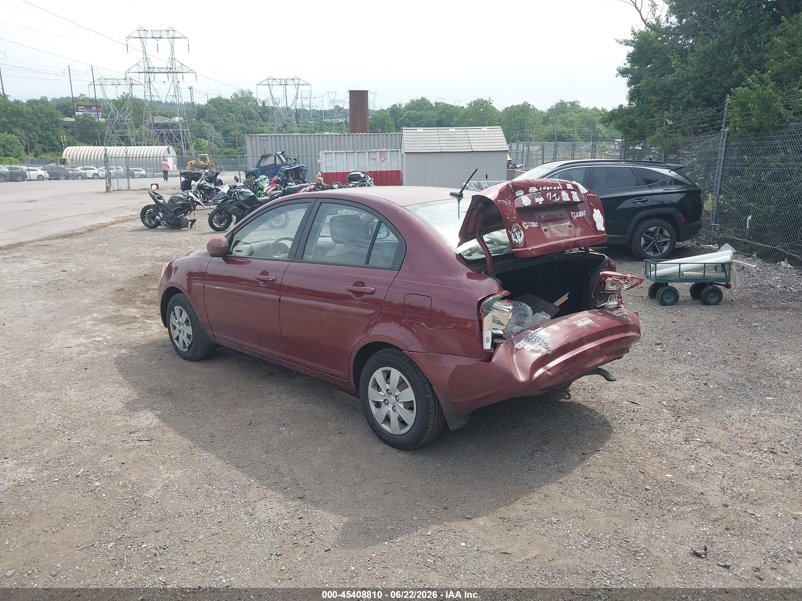 2010 Hyundai Accent Gls Burgundy vin: KMHCN4AC4AU487370
