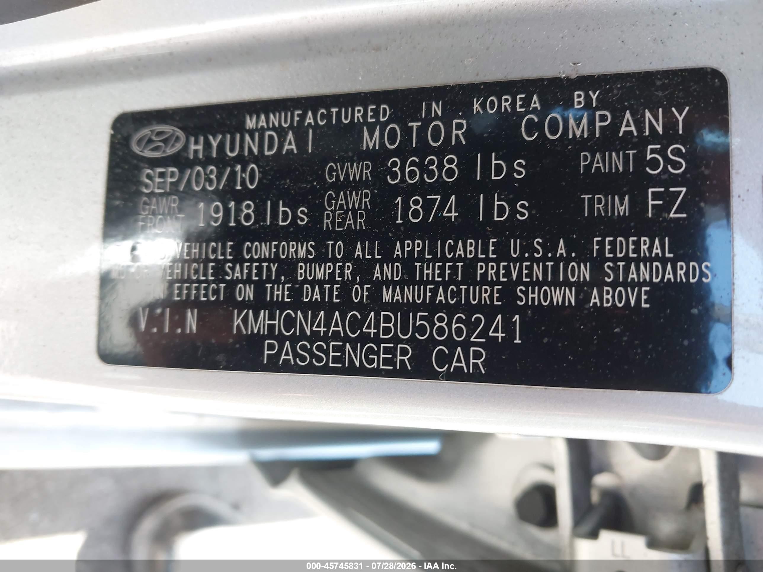2011 Hyundai Accent Gls Silver vin: KMHCN4AC4BU586241