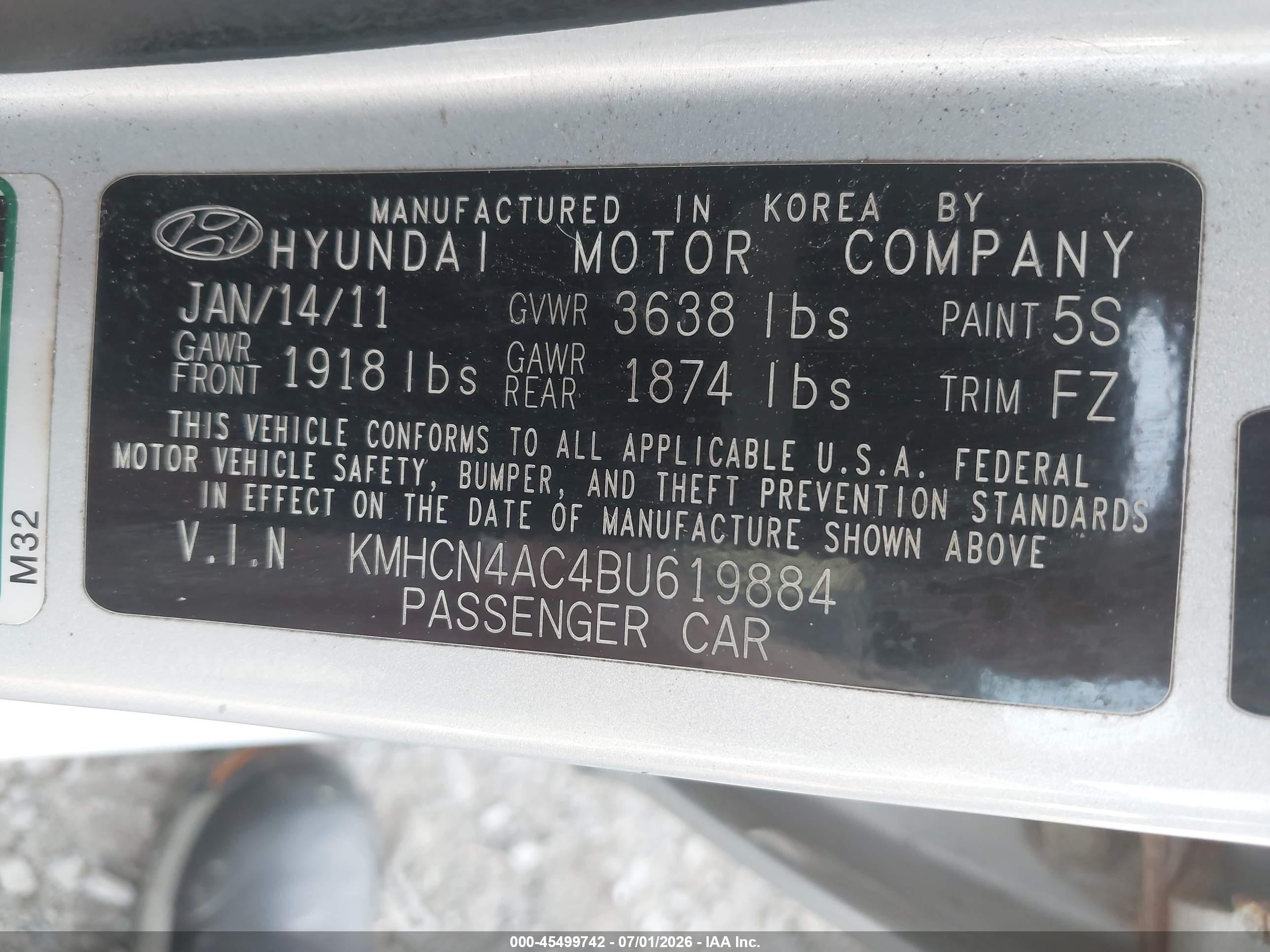 2011 Hyundai Accent Gls Silver vin: KMHCN4AC4BU619884