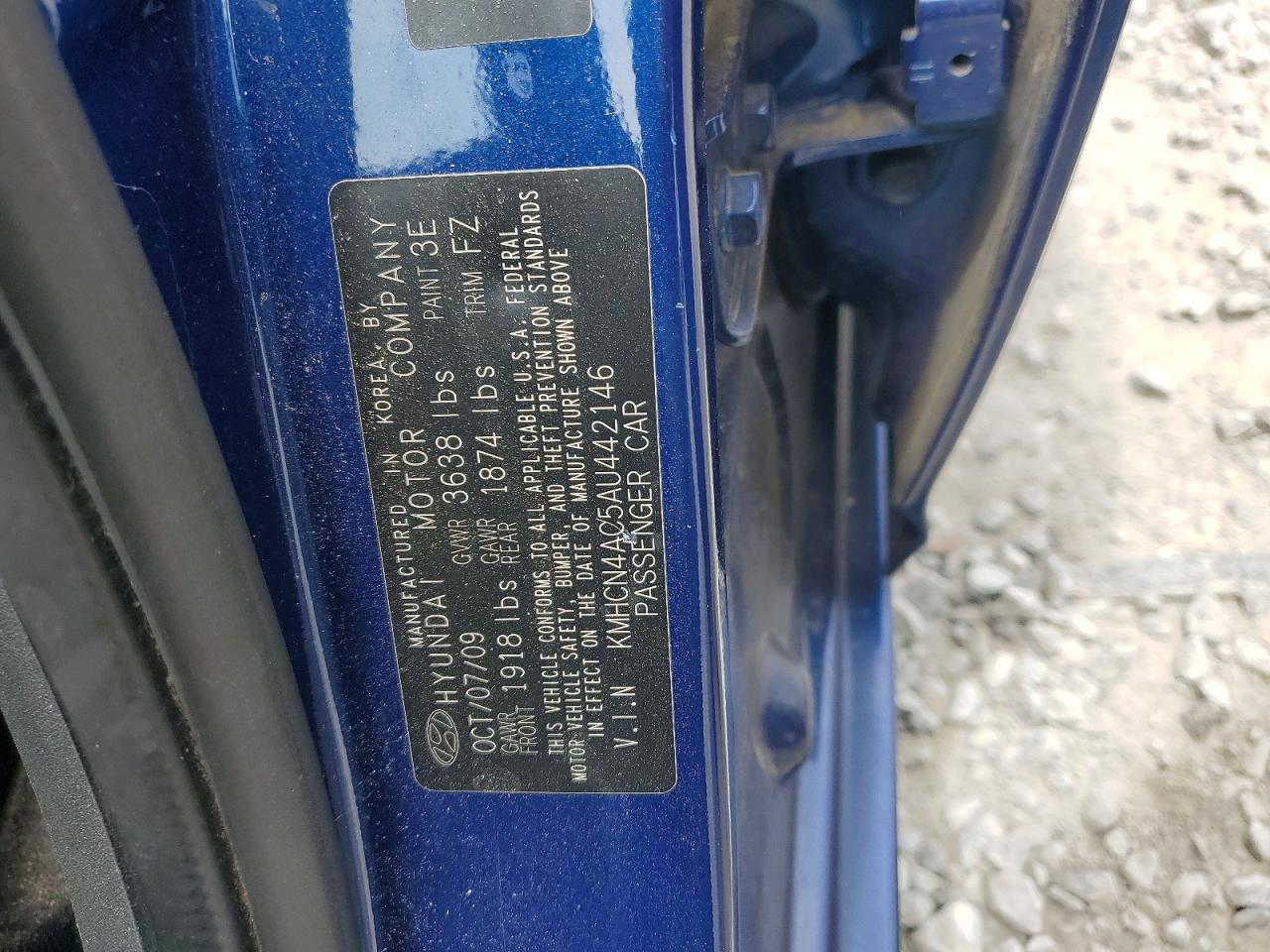 2010 Hyundai Accent Gls Синий vin: KMHCN4AC5AU442146